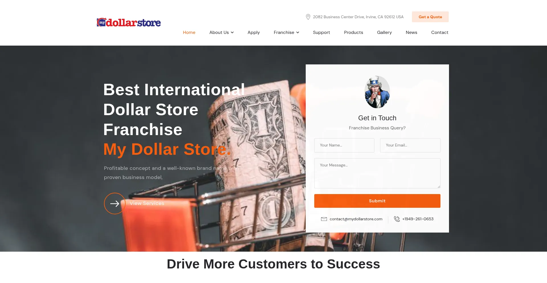 Website screenshot of Mydollarstore.com