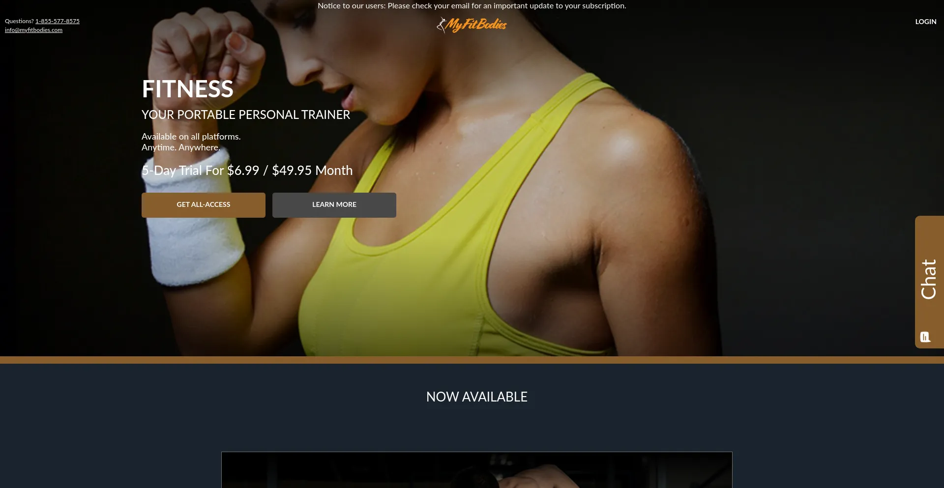 Website screenshot of Myfitbodies.com