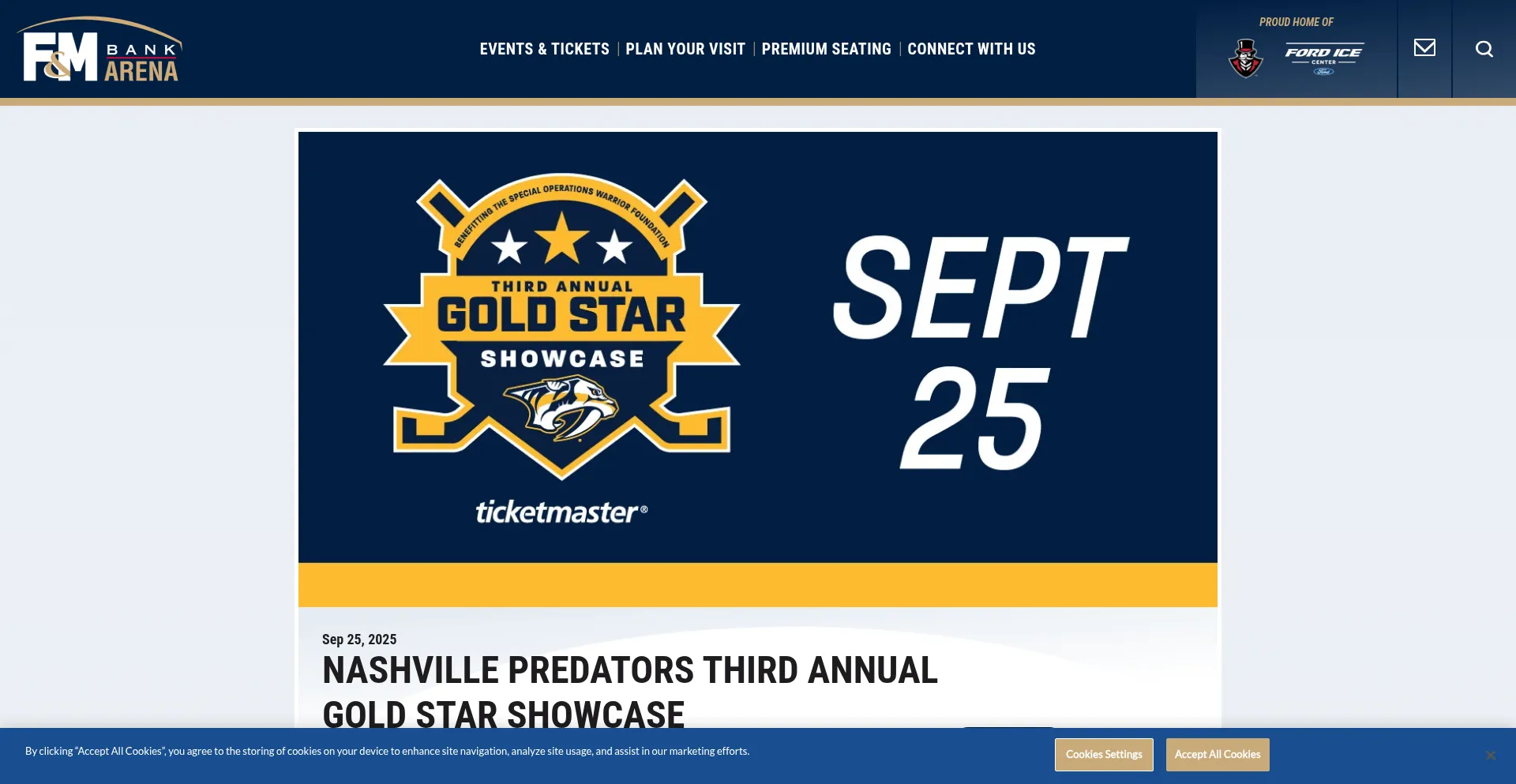 Website screenshot of Myfmbankarena.com