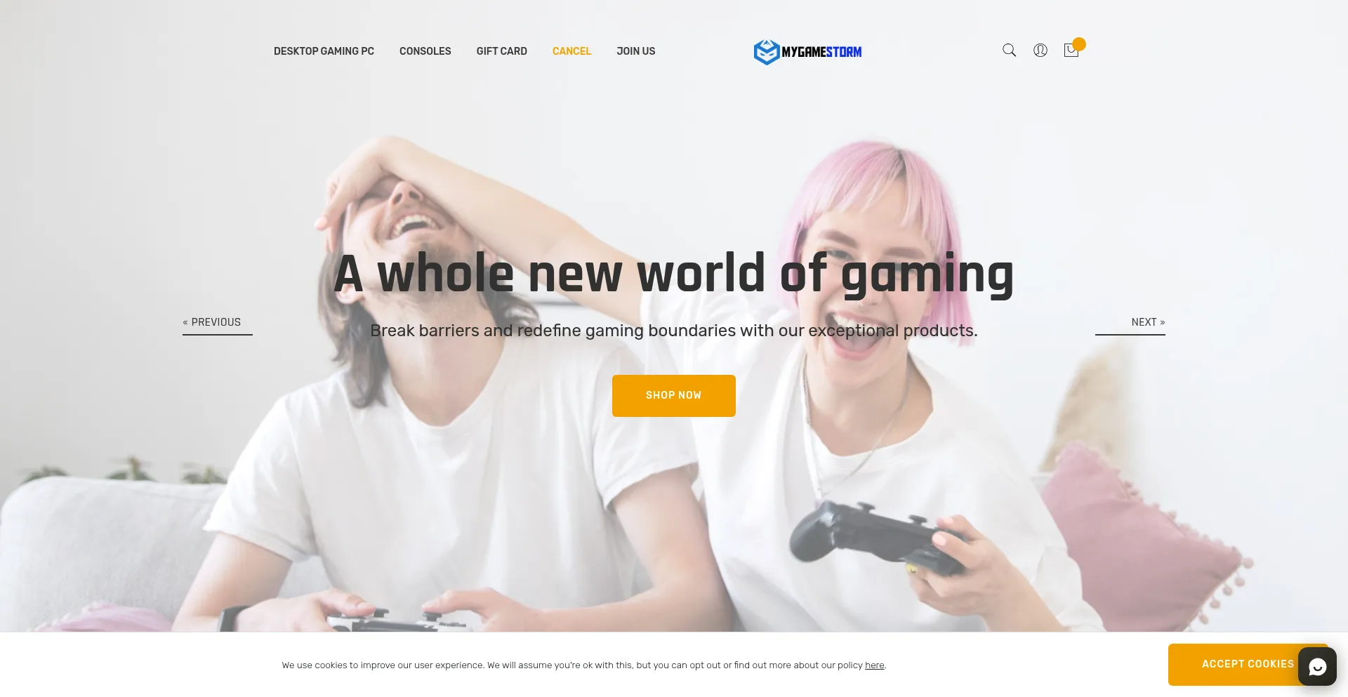 Mygamestorm.com Screenshot