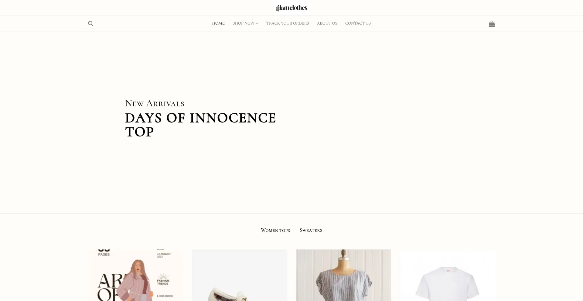 Website screenshot of Myglamclothes.com