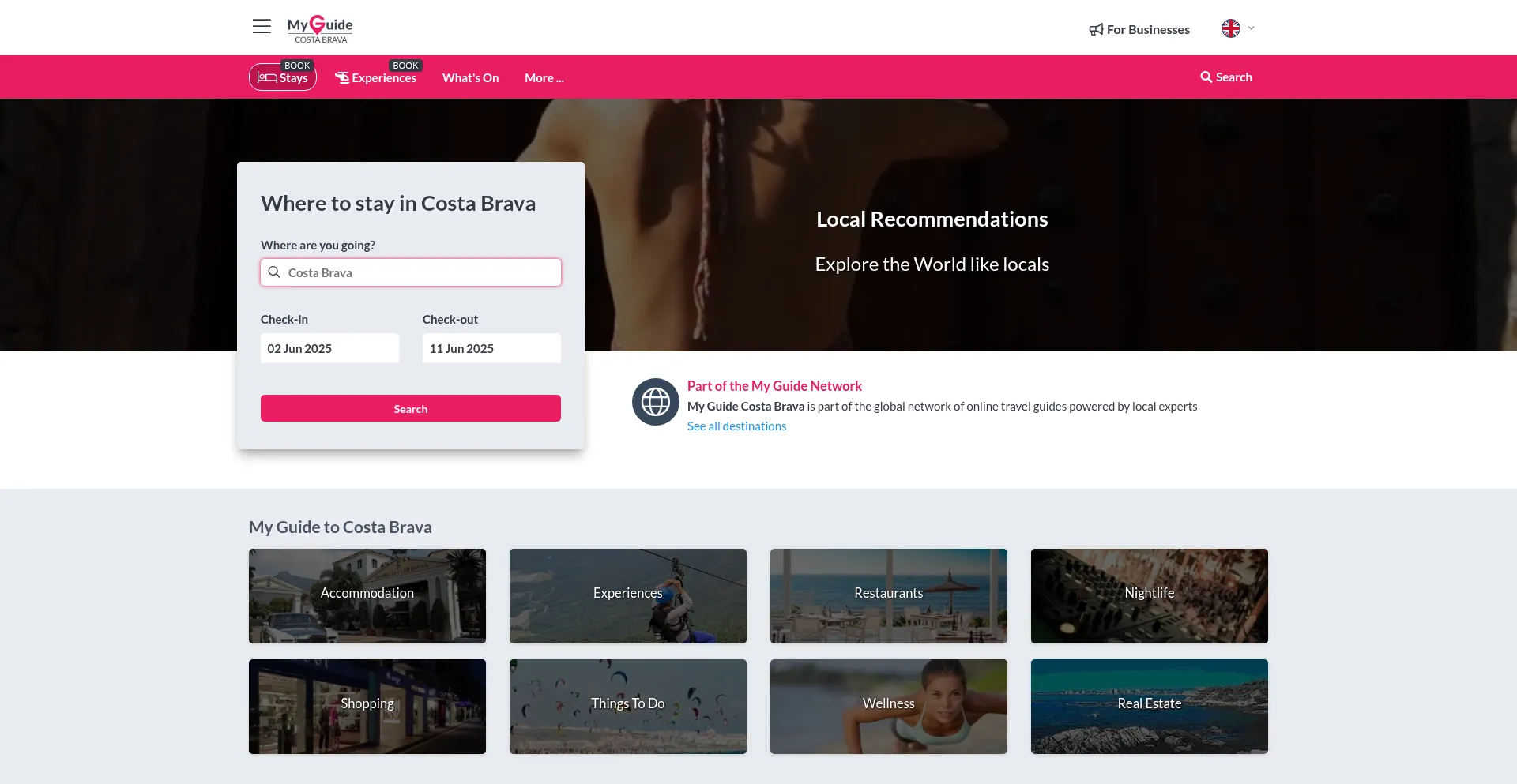 Website screenshot of Myguidecostabrava.com
