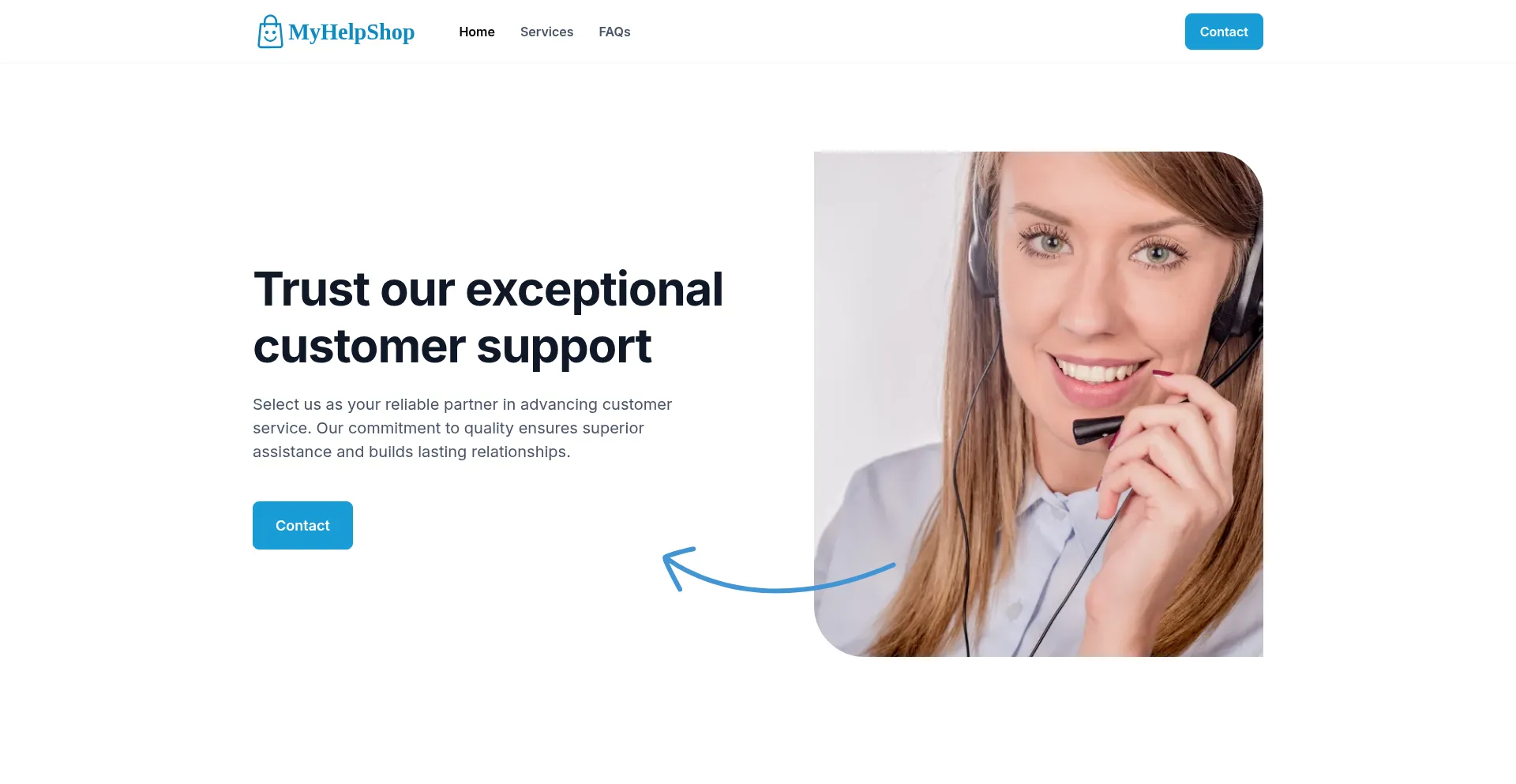 Website screenshot of Myhelpshop.com