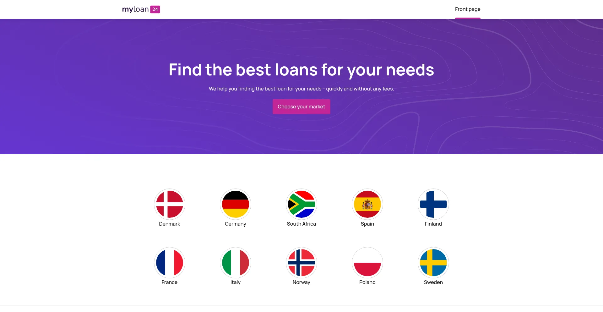 Website screenshot of Myloan24.com