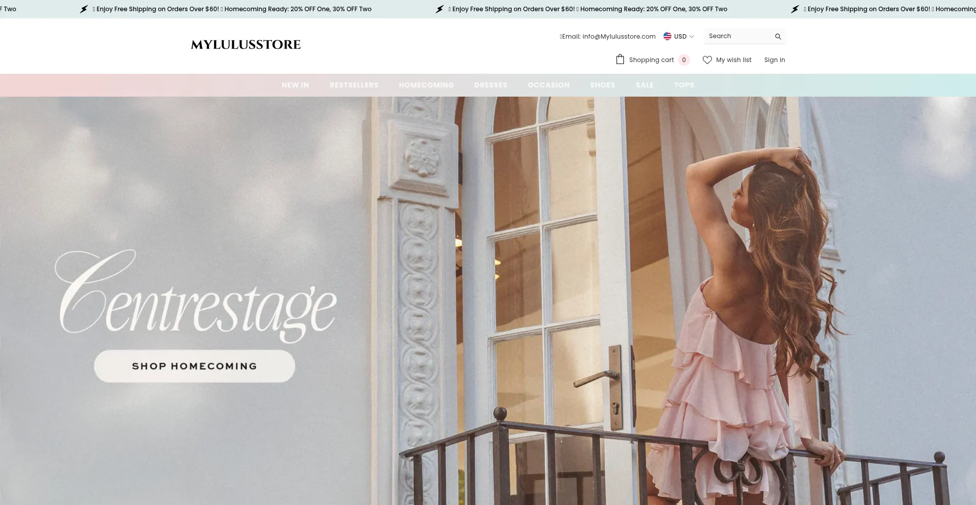 Website screenshot of Mylulusstore.com