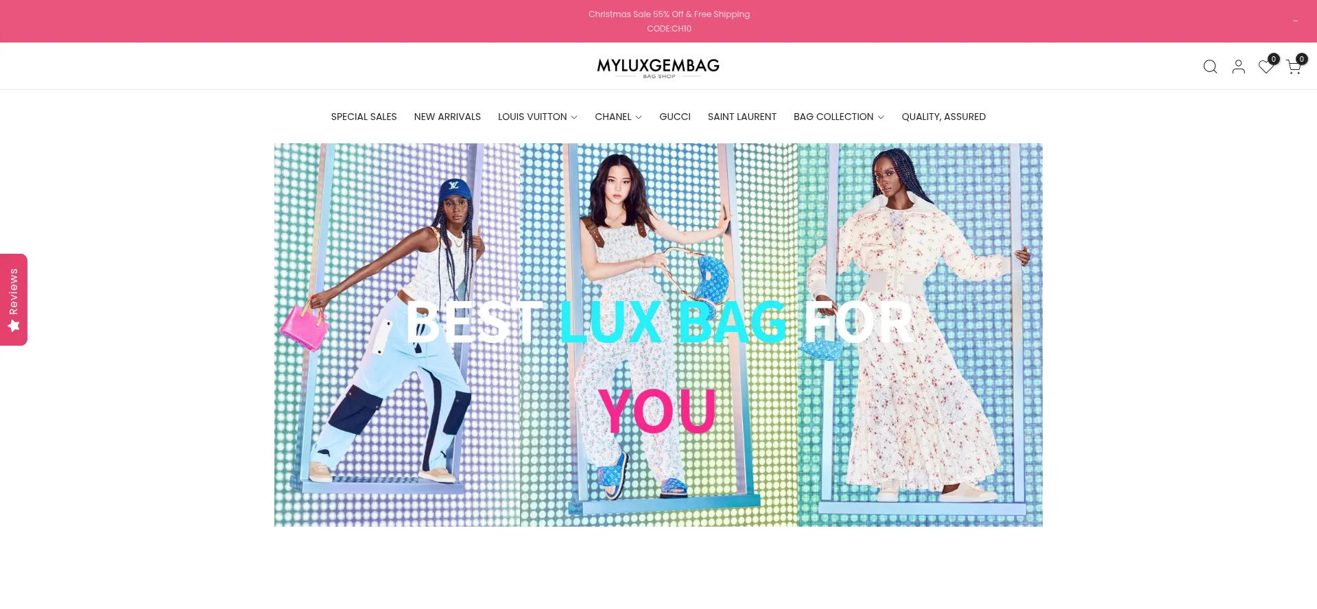 Website screenshot of Myluxgembag.com