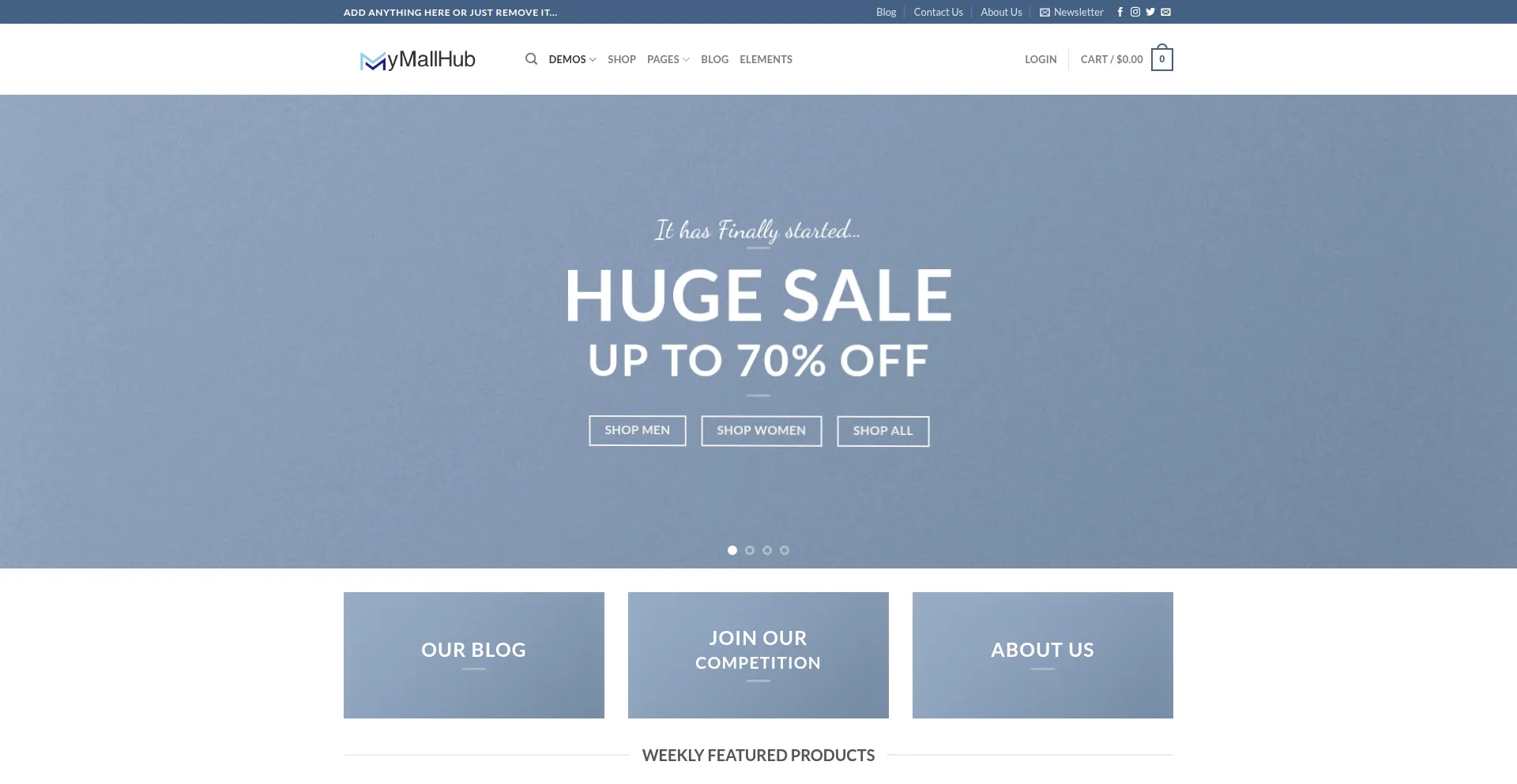 Website screenshot of Mymallhub.shop