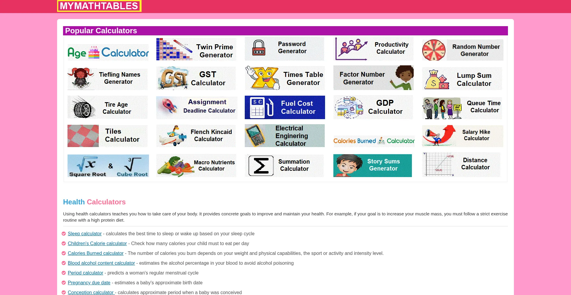 Mymathtables.com
