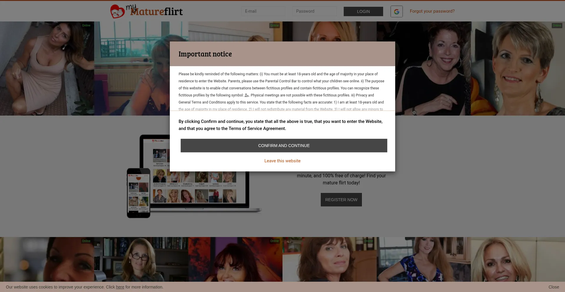 Mymatureflirt.com Screenshot