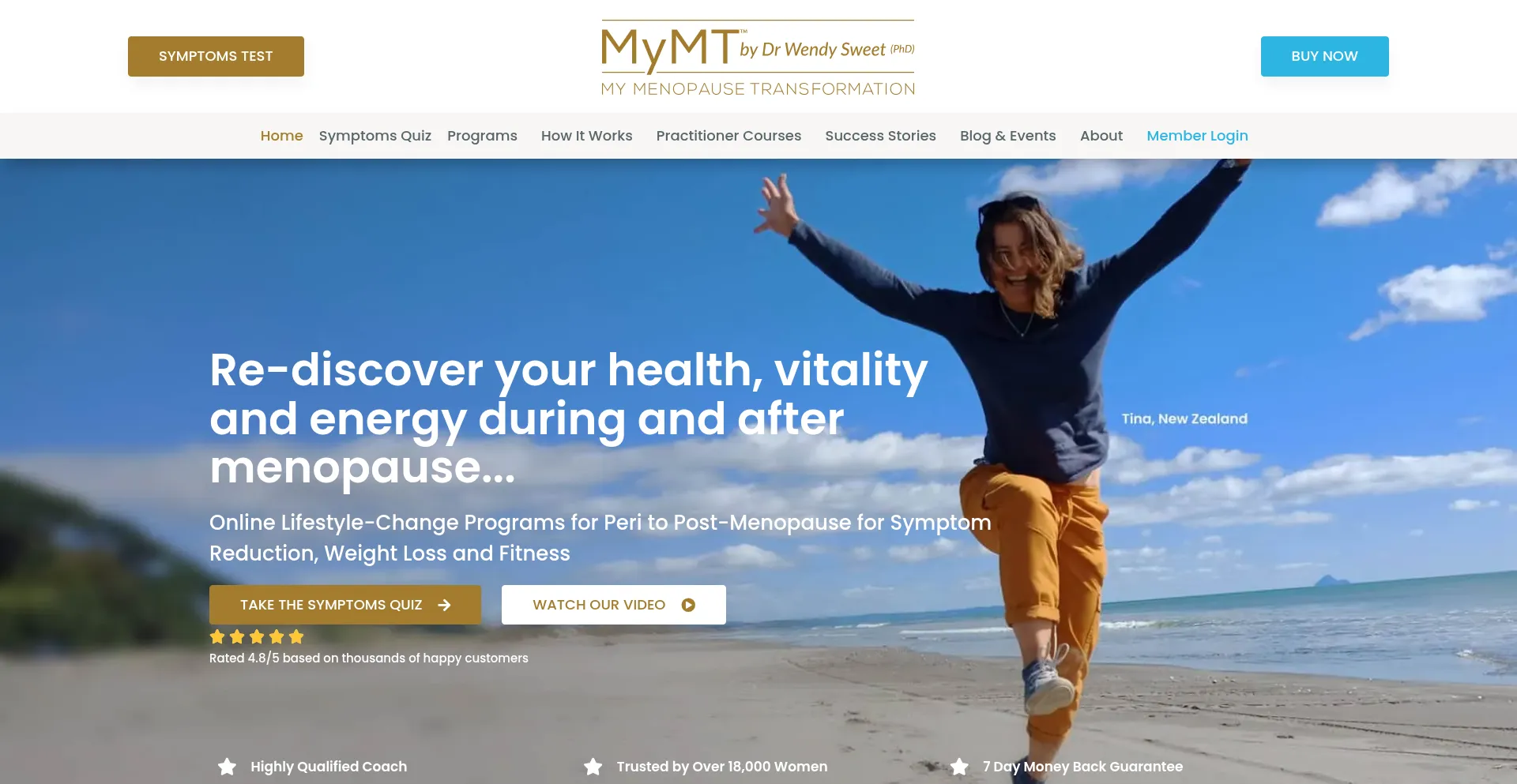 Website screenshot of Mymenopausetransformation.com