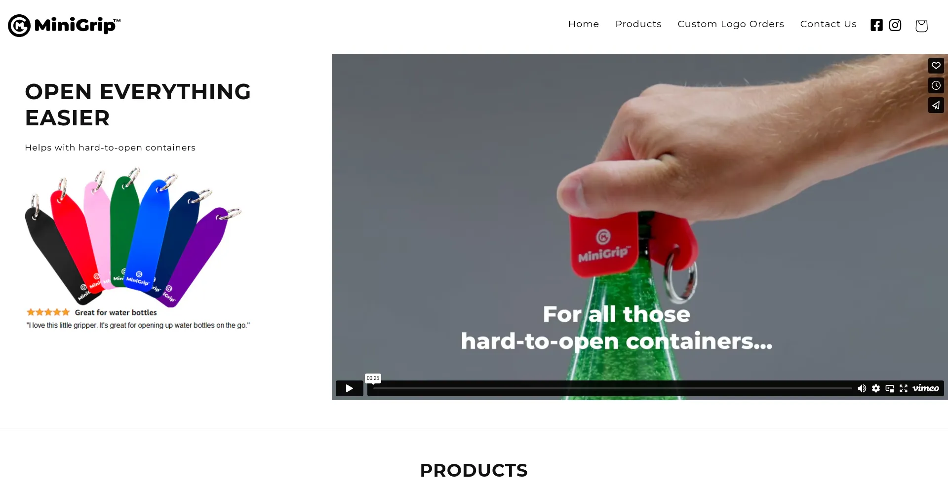 Website screenshot of Myminigrip.com