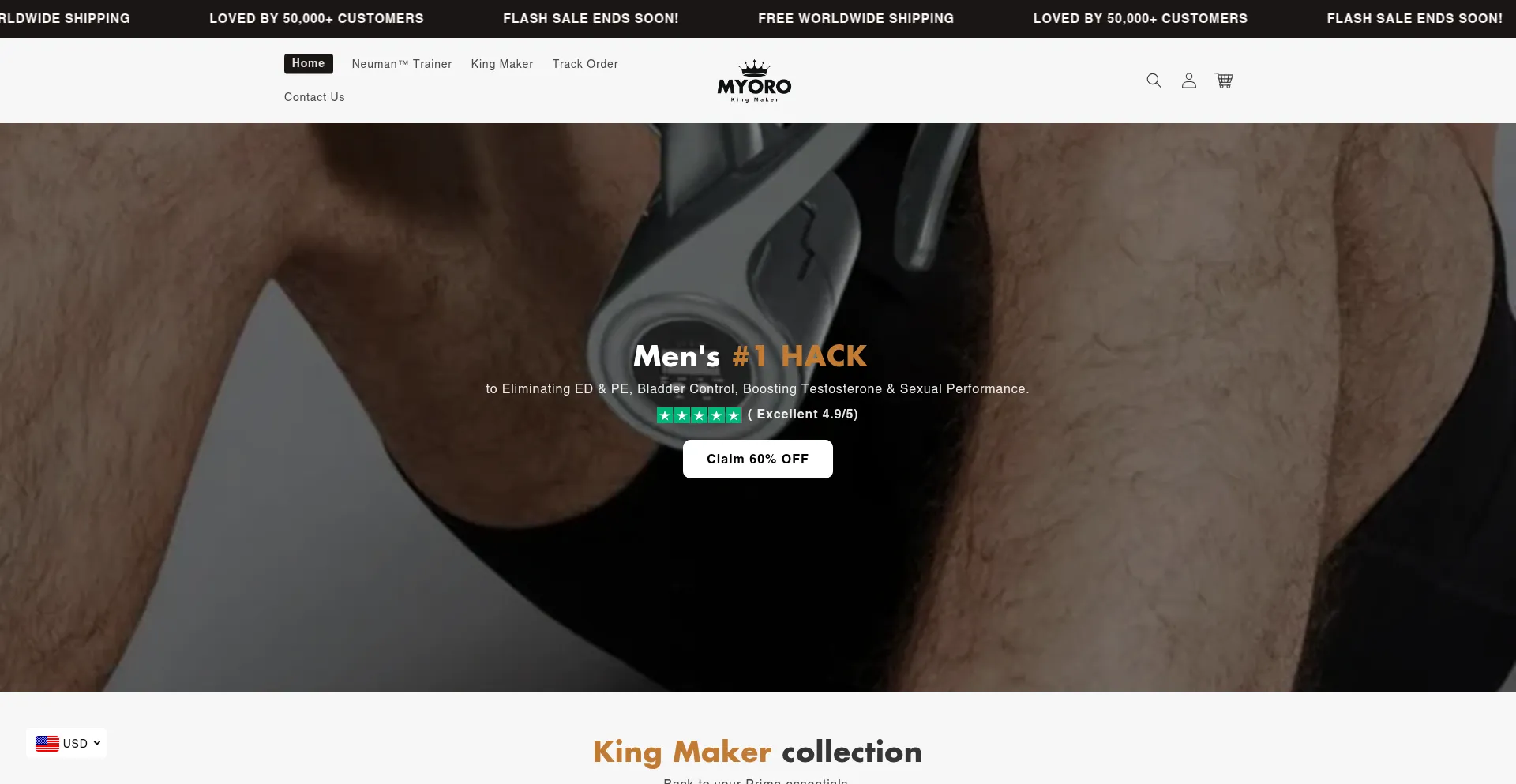 Website screenshot of Myoro.co