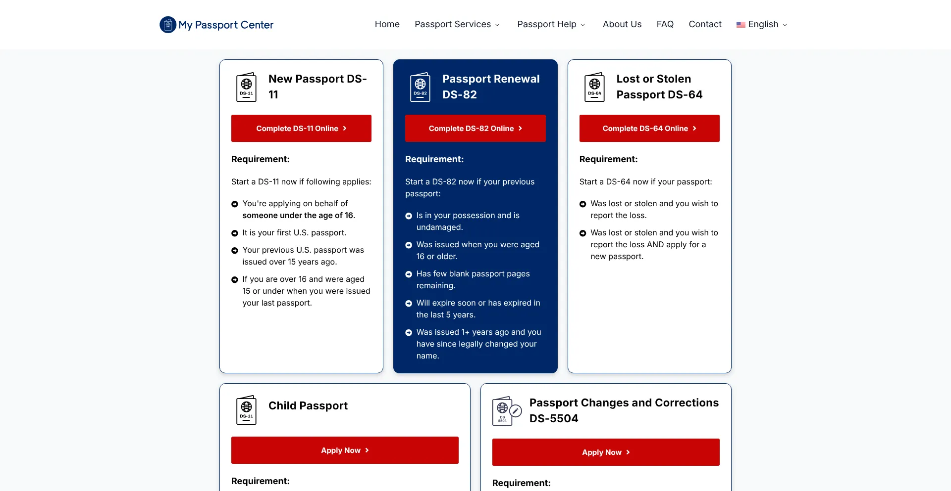 Mypassportcenter.com Screenshot