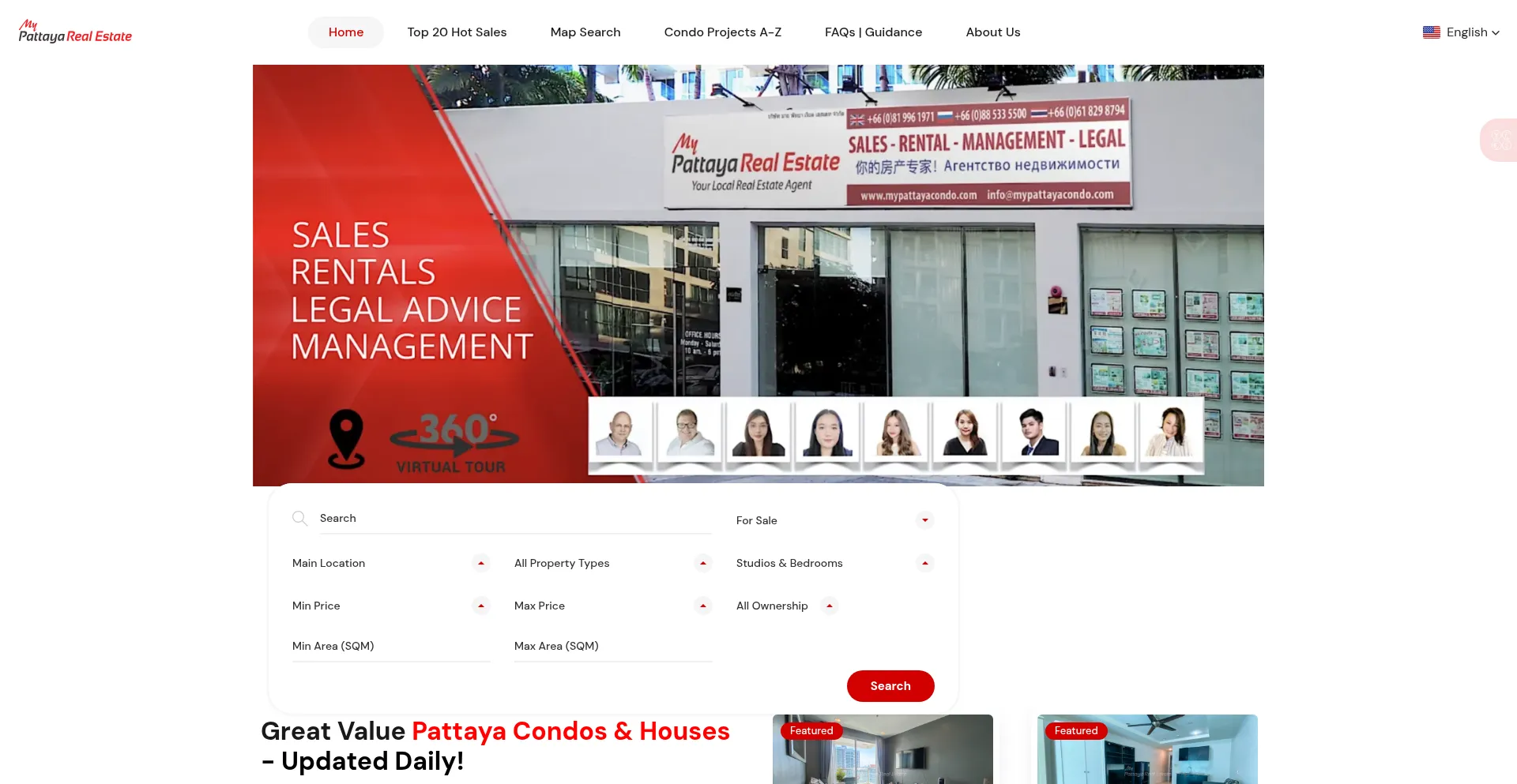 Website screenshot of Mypattayarealestate.com