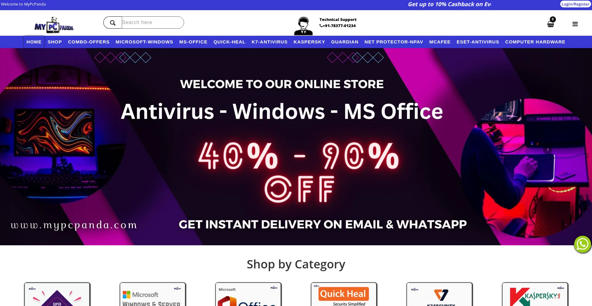 Website screenshot of Mypcpanda.com