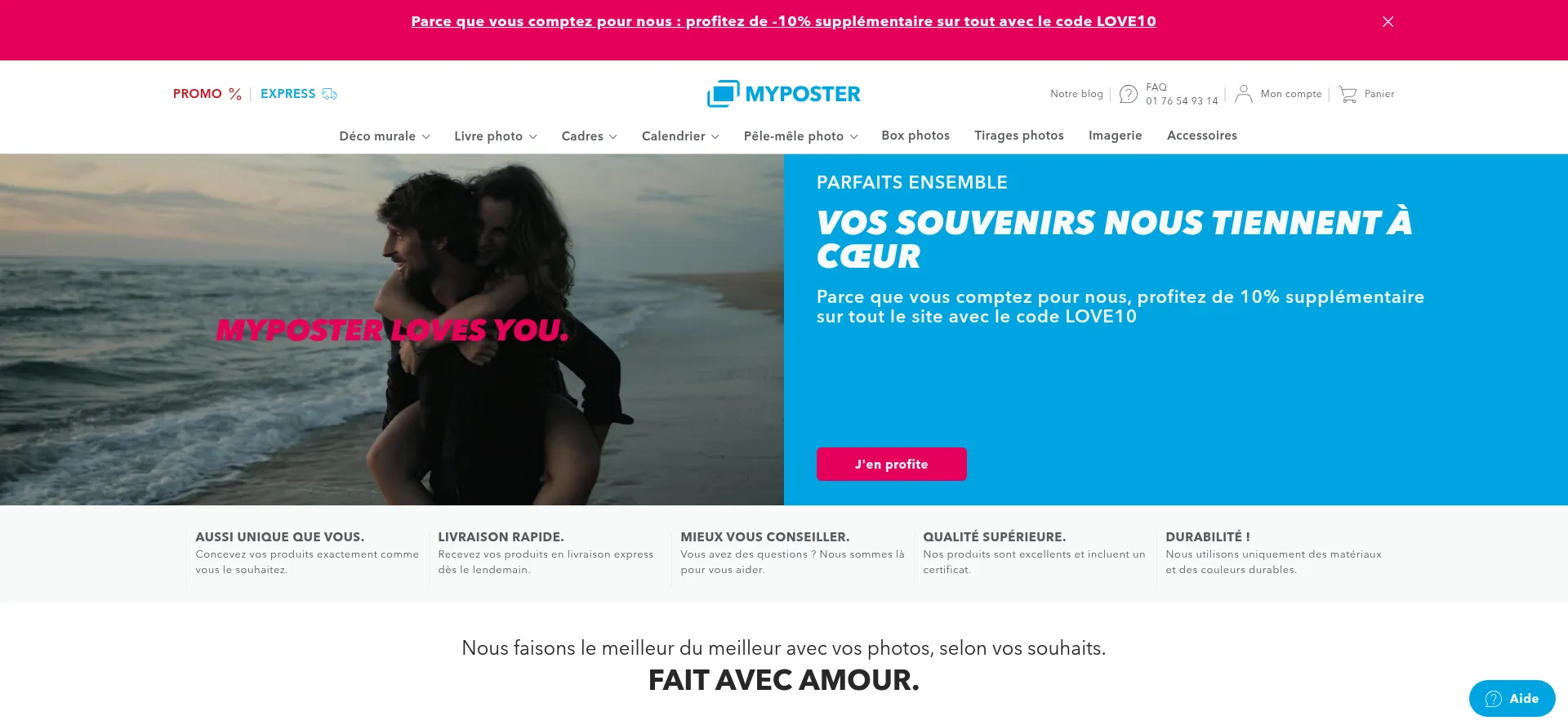 Website screenshot of Myposter.fr