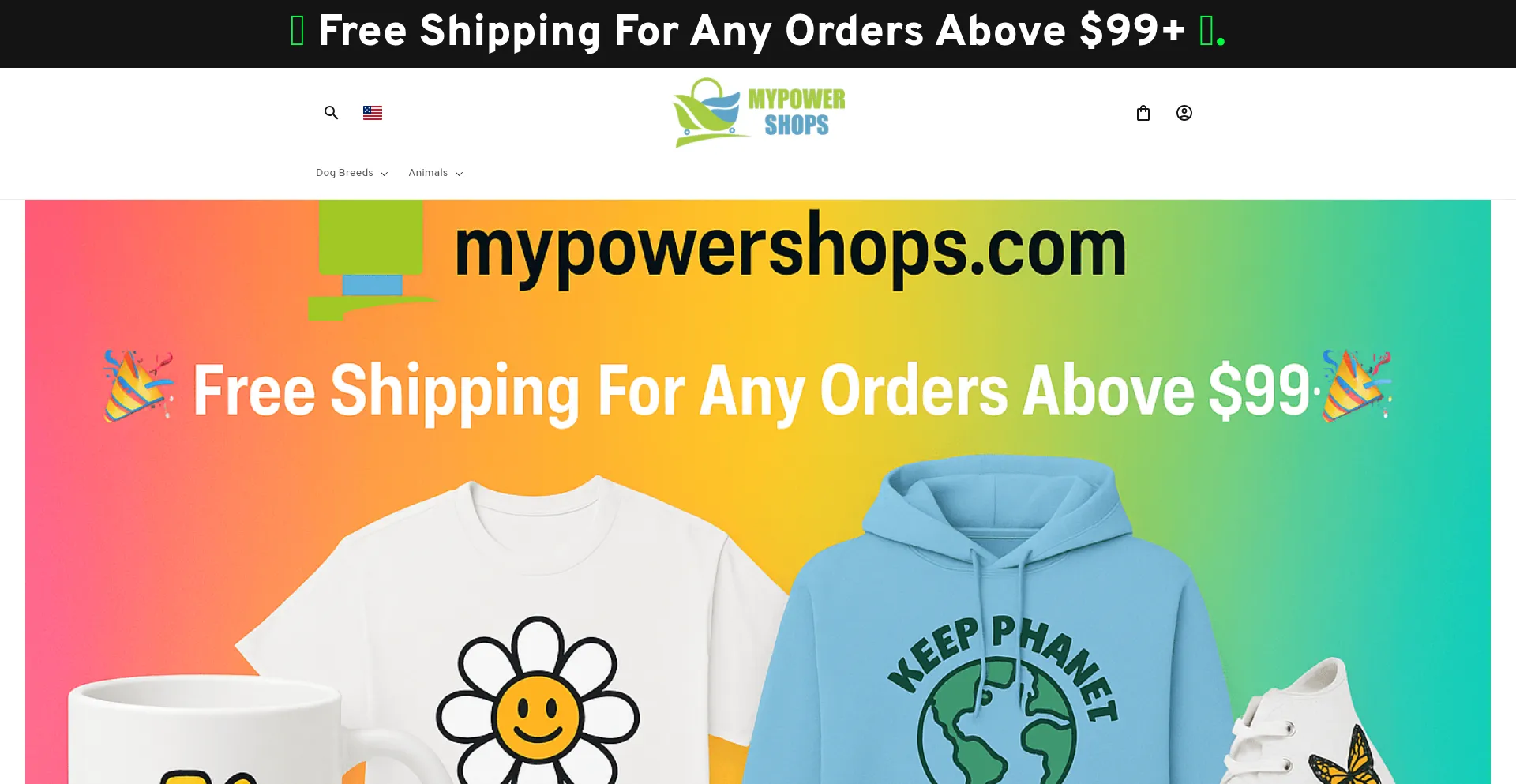 Website screenshot of Mypowershops.com