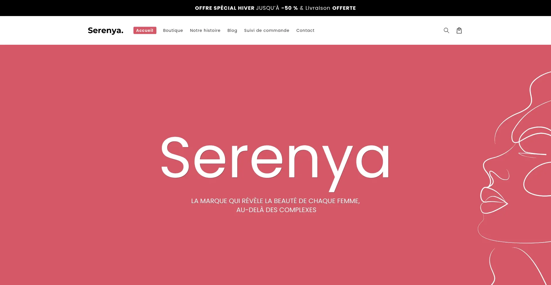 Website screenshot of Myserenya.com