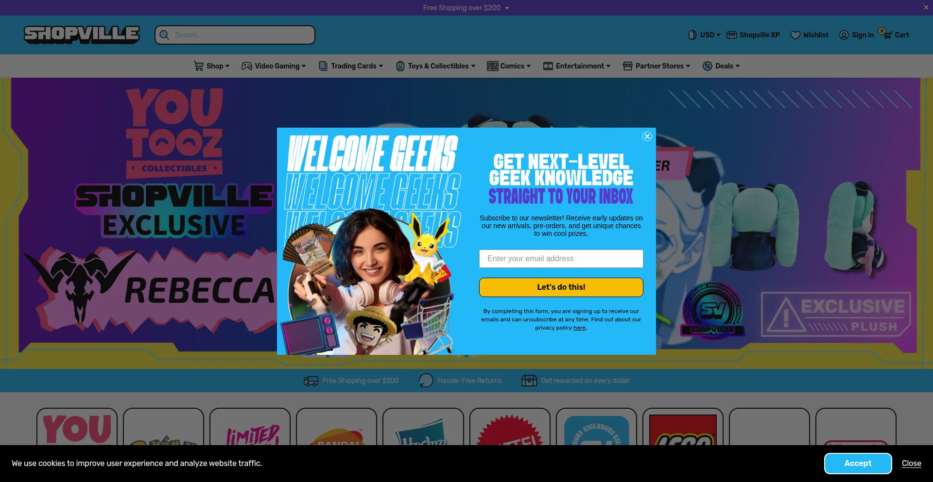 Website screenshot of Myshopville.com