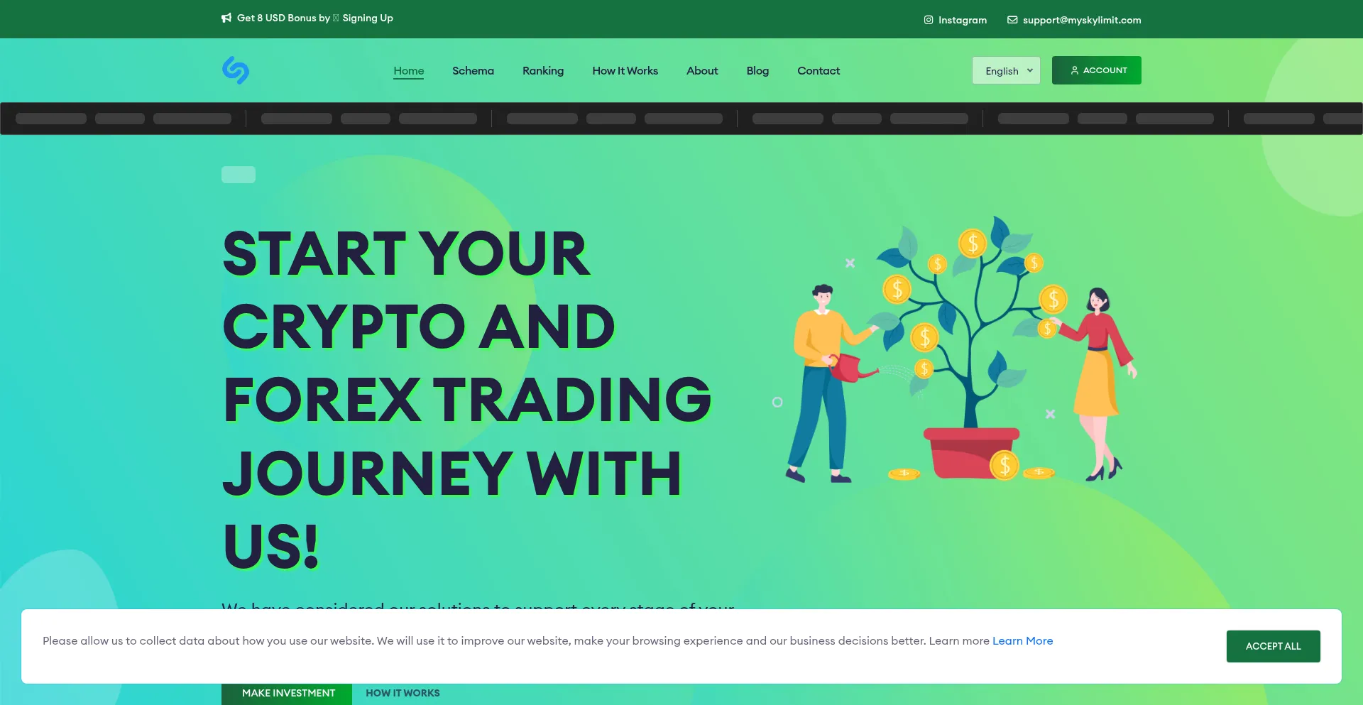 Website screenshot of Myskylimit.com