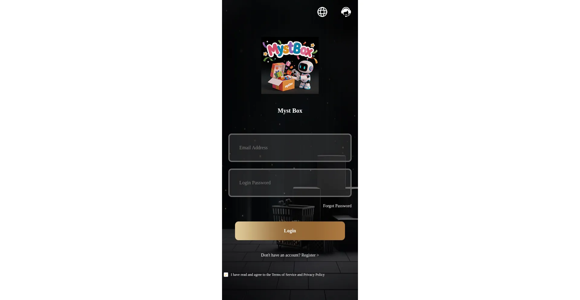 Website screenshot of Mystbox.cc