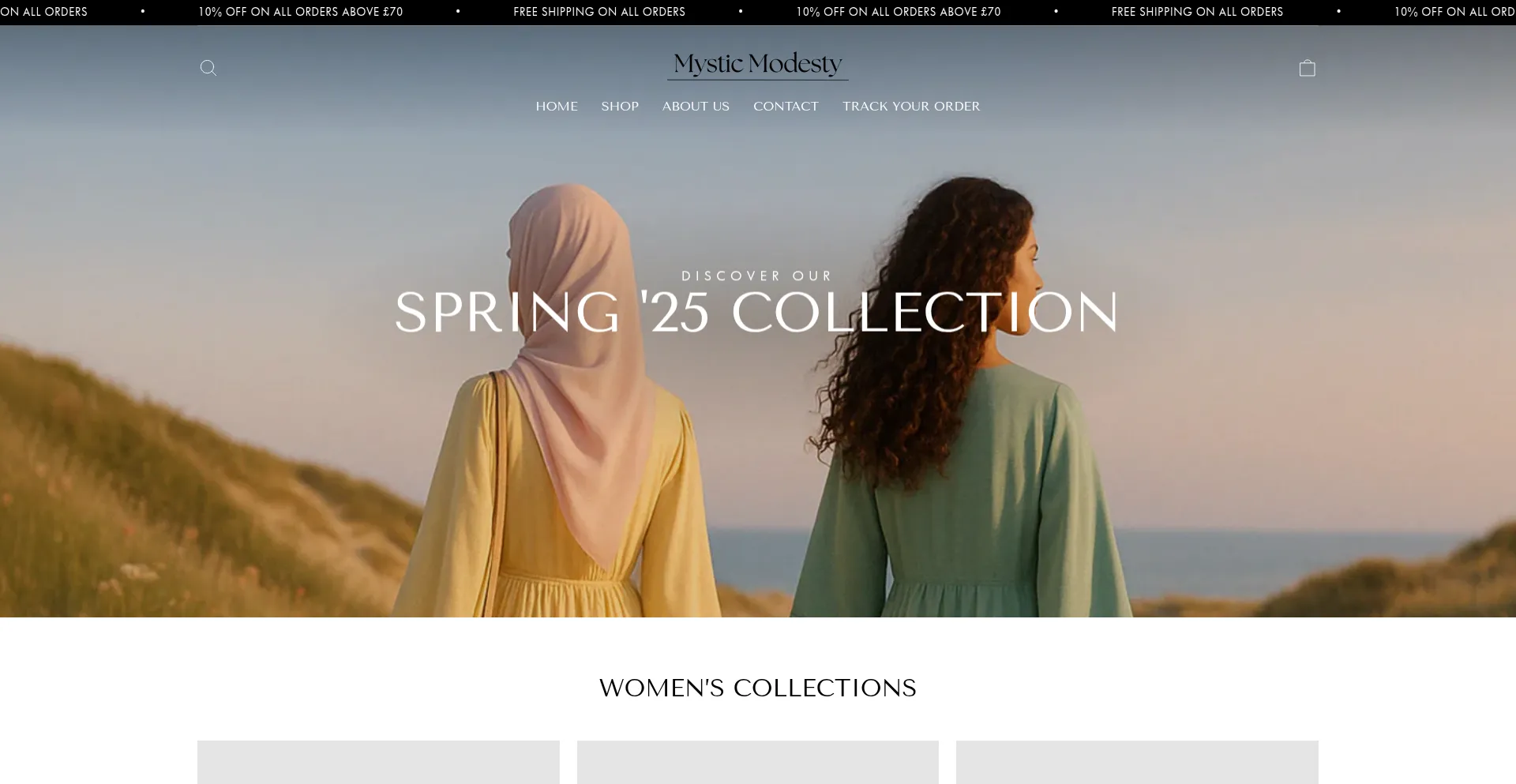 Website screenshot of Mysticmodesty.com