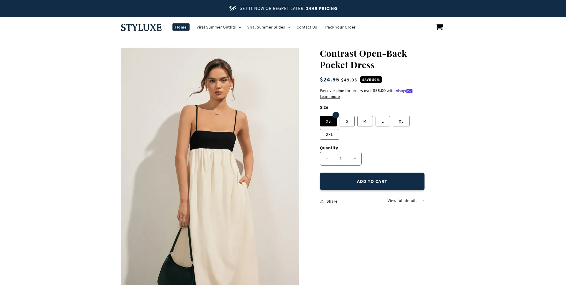 Website screenshot of Mystyluxe.shop