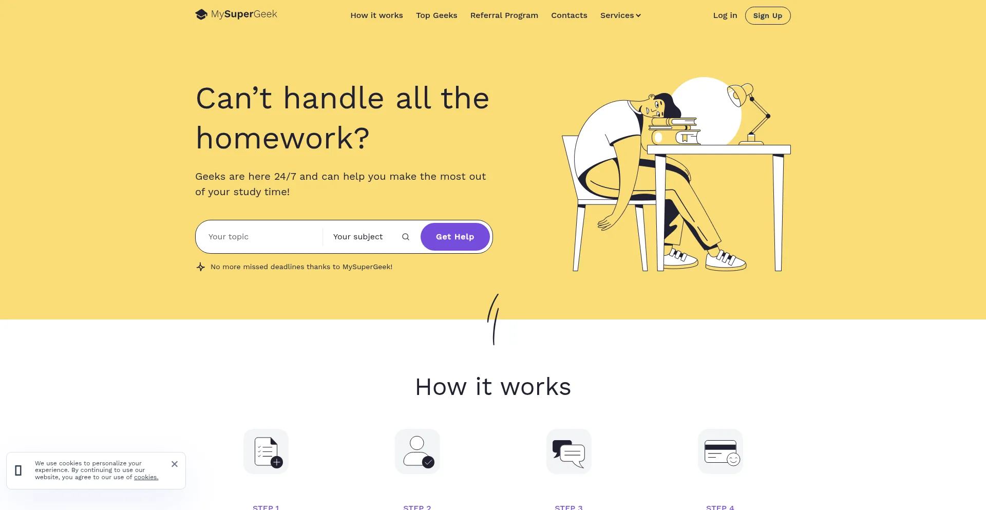 Website screenshot of Mysupergeek.co