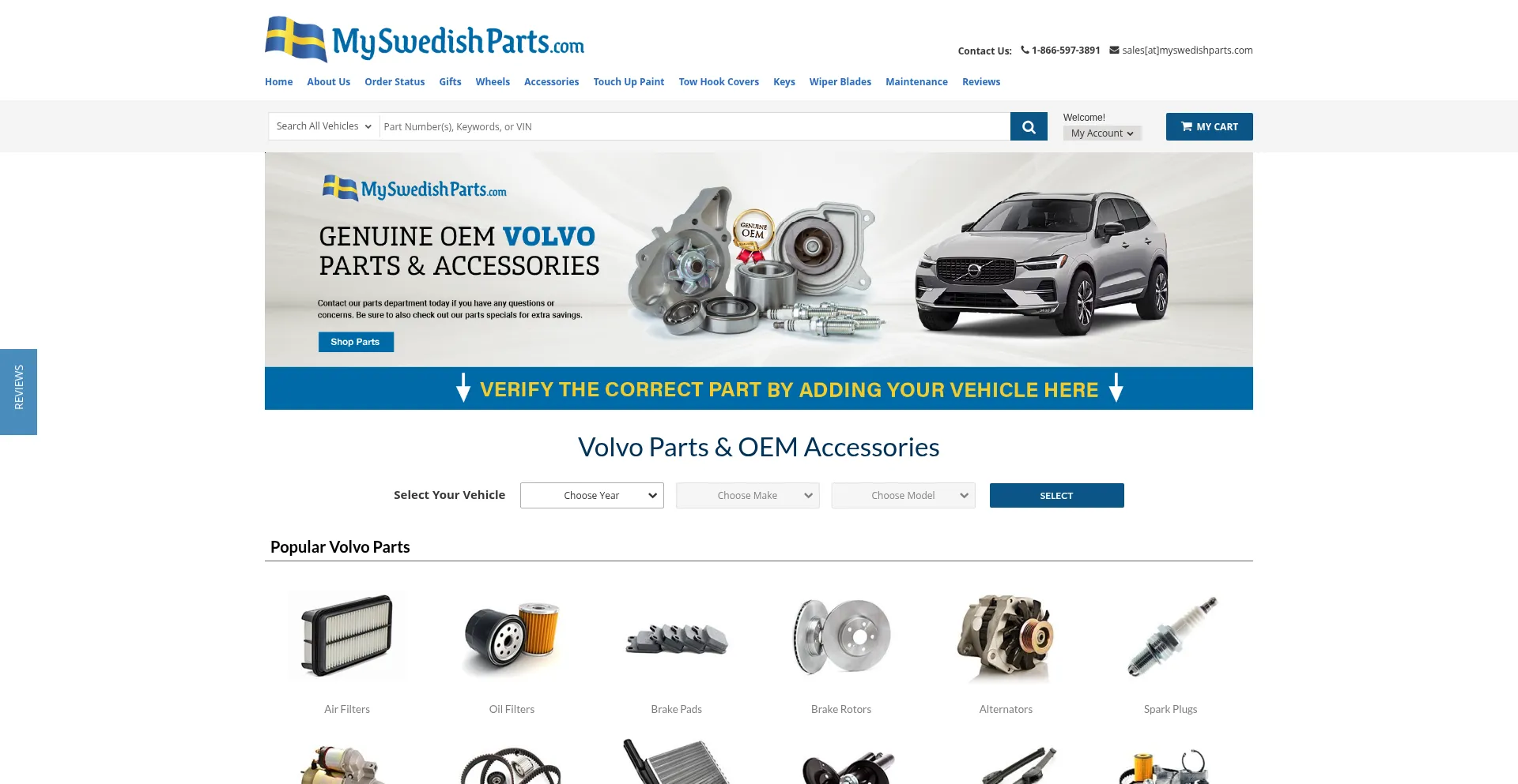 Myswedishparts.com Screenshot
