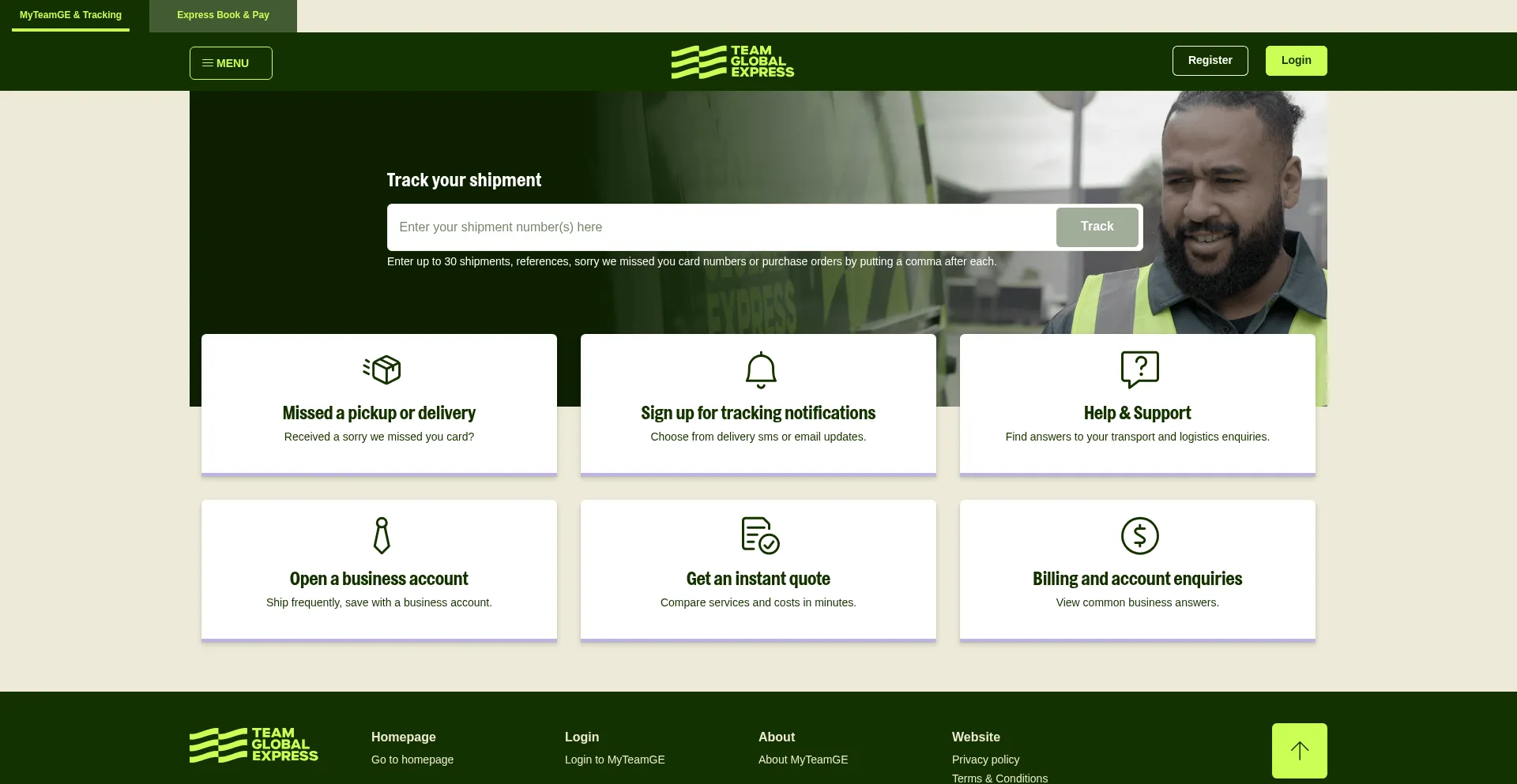 Myteamge.com Screenshot