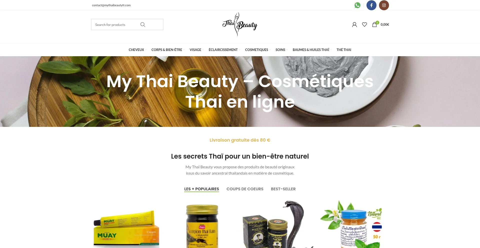 Website screenshot of Mythaibeautyfr.com