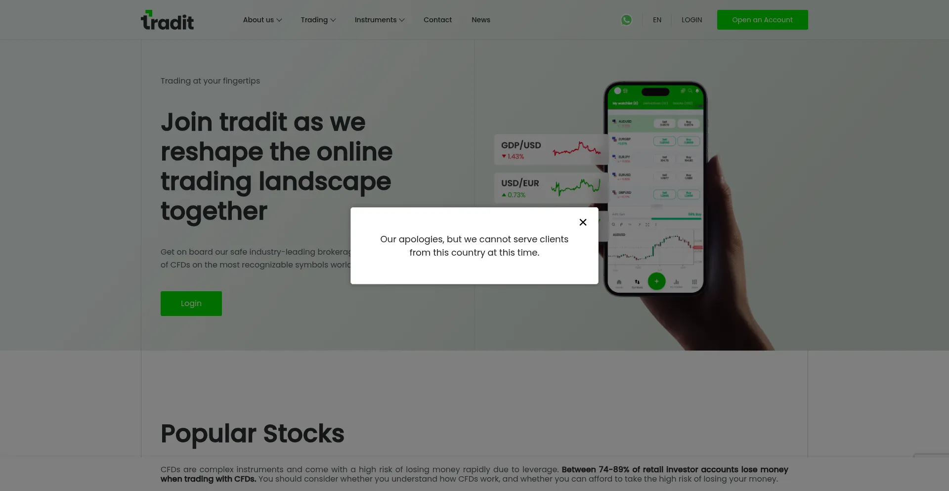 Website screenshot of Mytradit.com