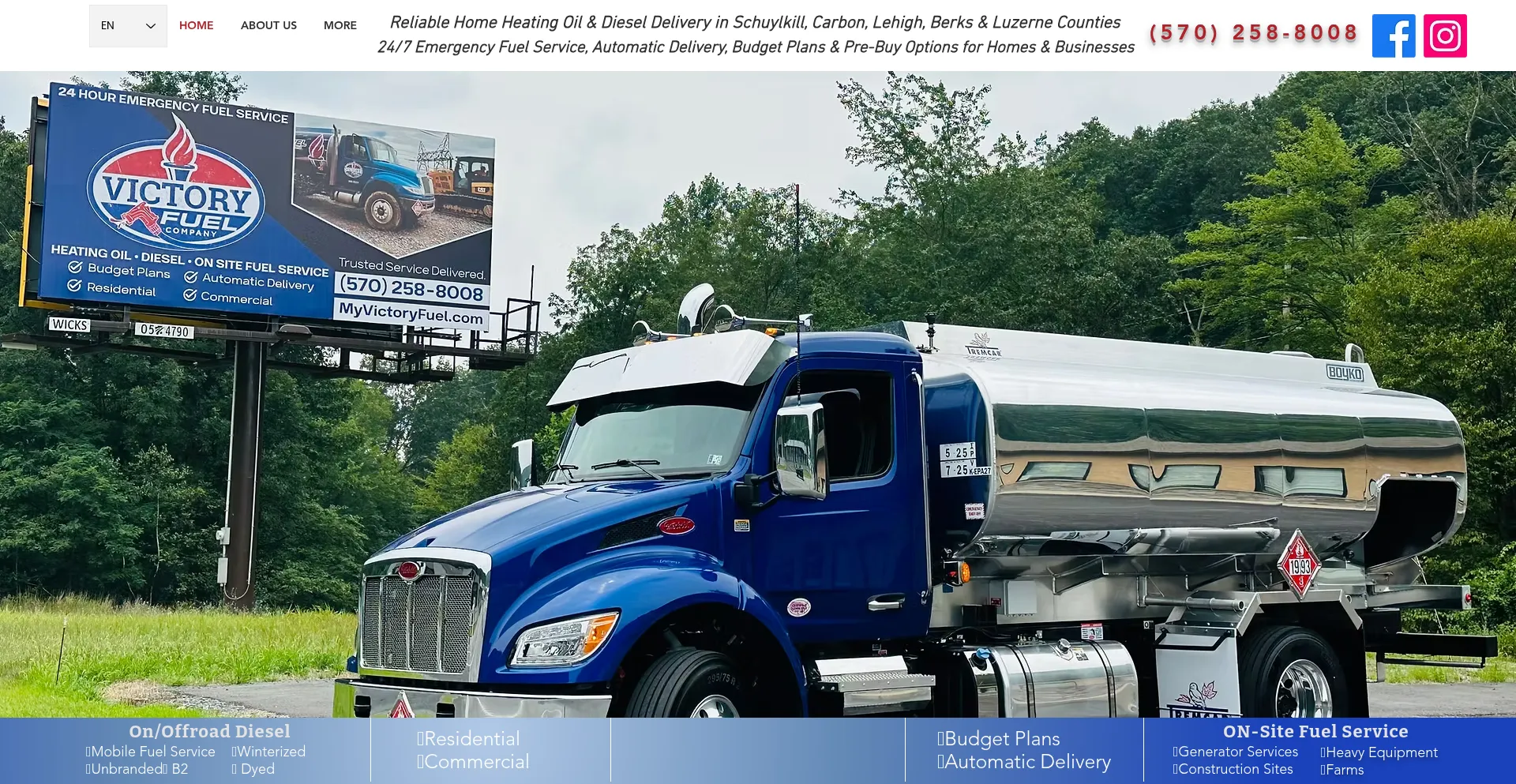 Website screenshot of Myvictoryfuel.com