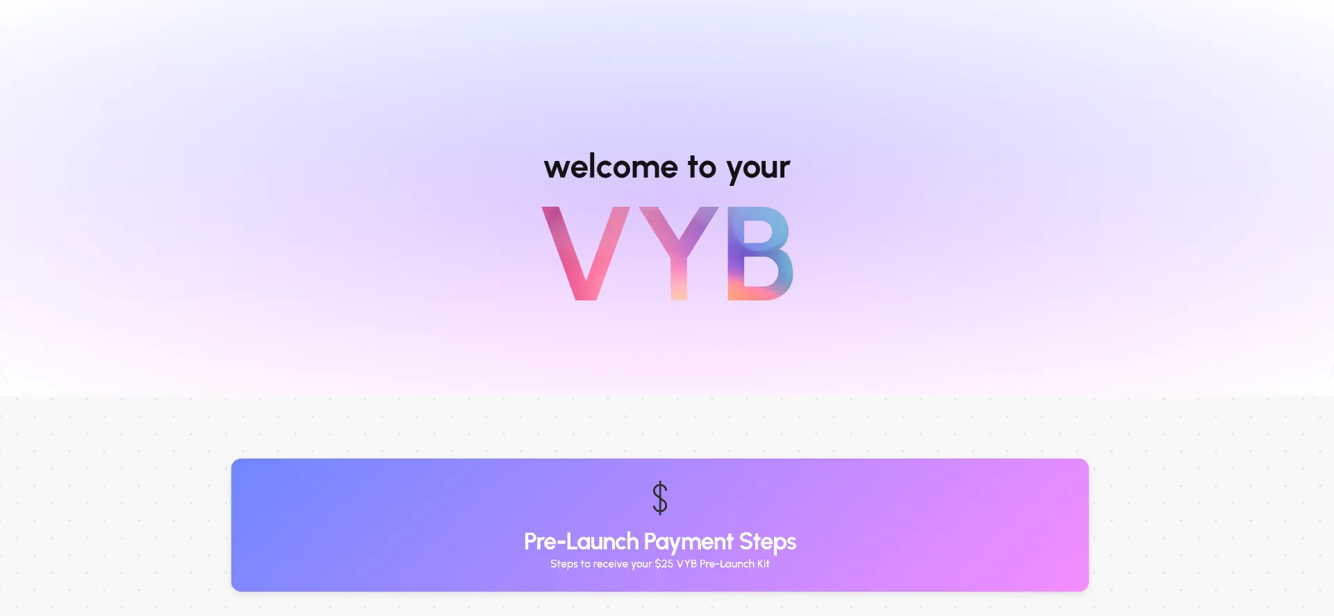 Website screenshot of Myvyb.io