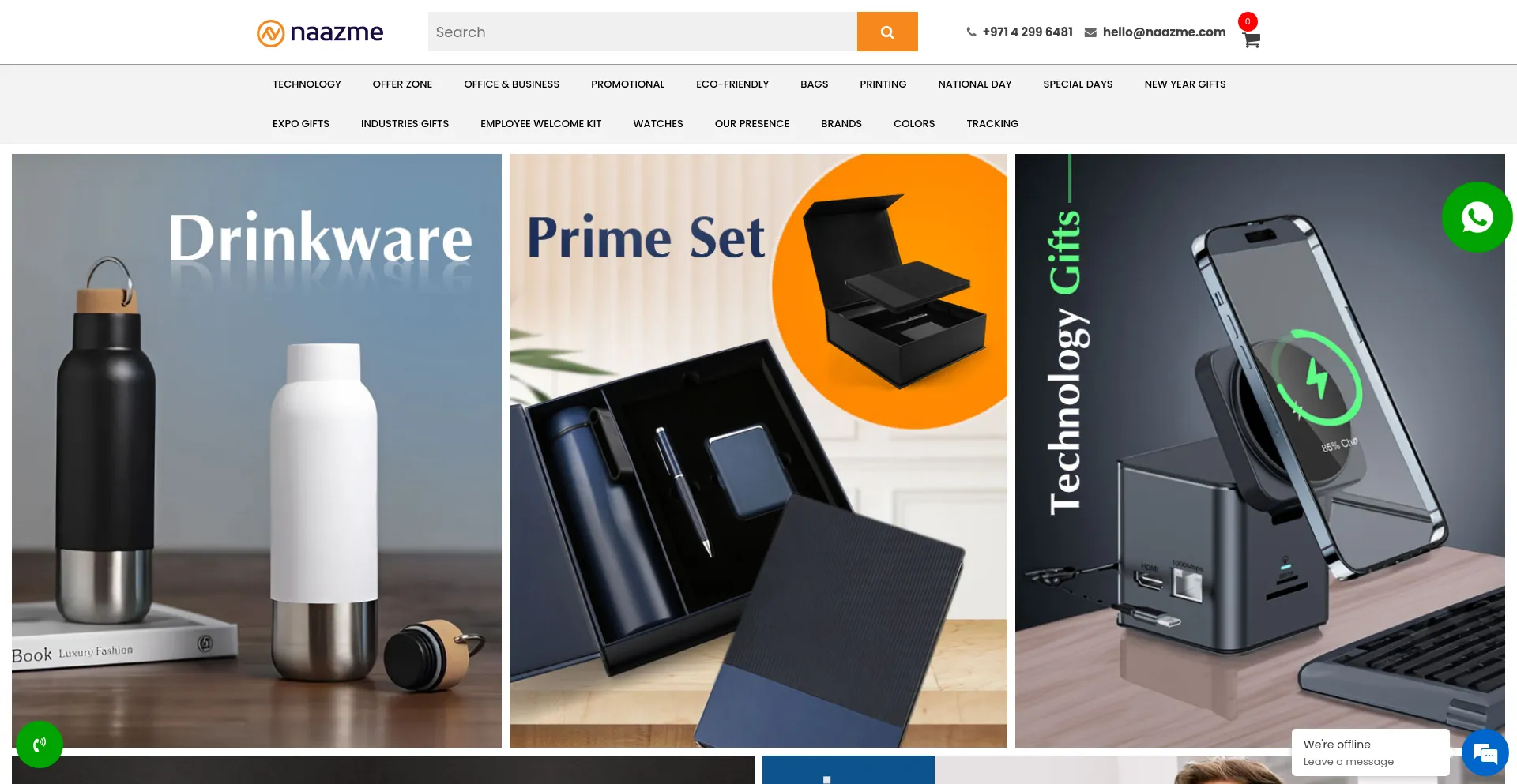 Website screenshot of Naazme.com