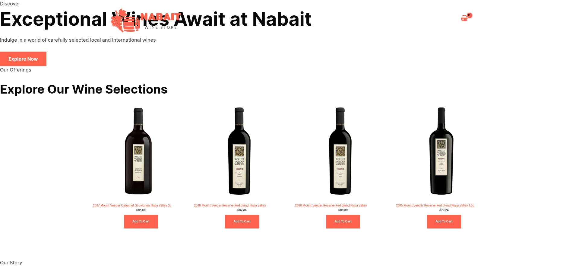 Website screenshot of Nabait.com