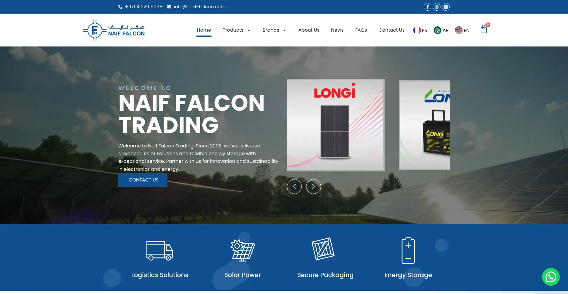 Website screenshot of Naif-falcon.com