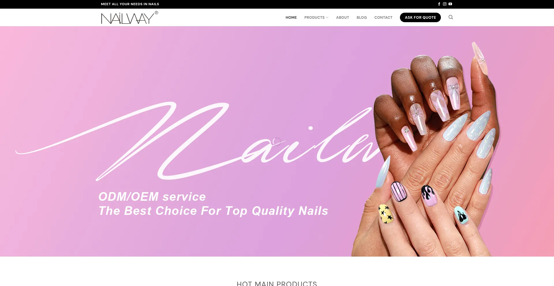 Website screenshot of Nailway.net