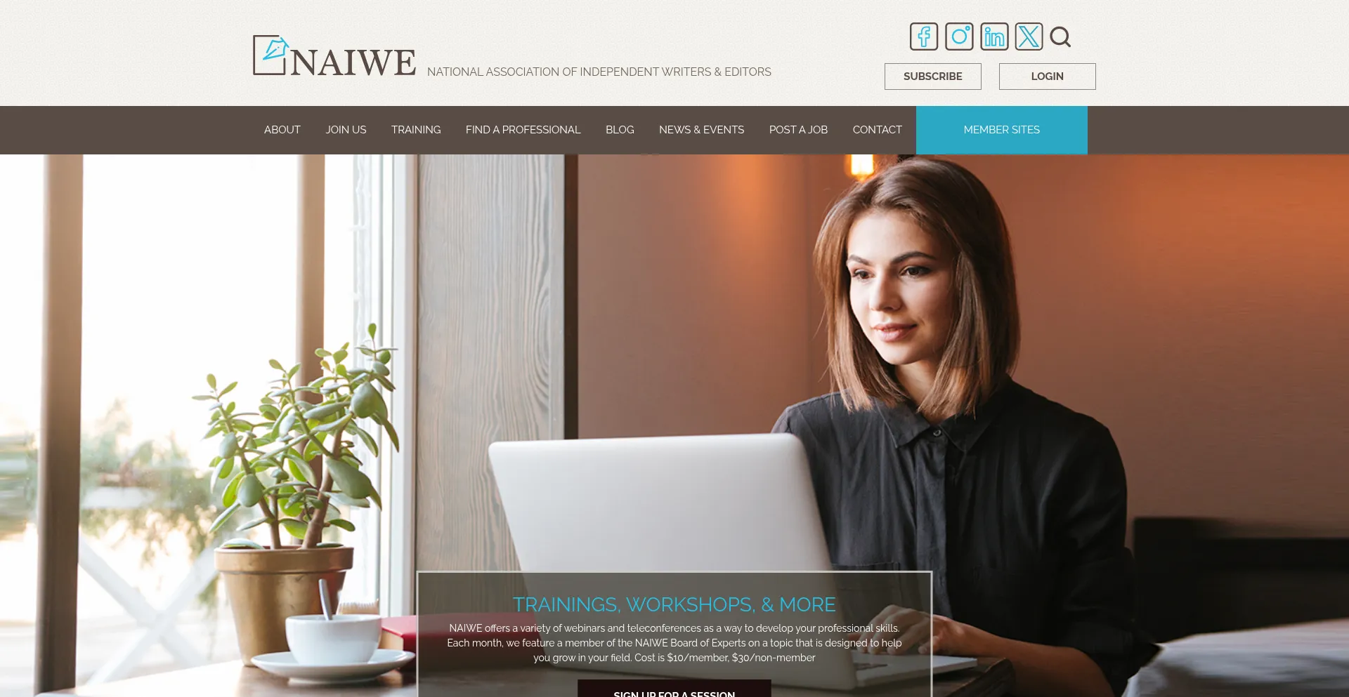 Website screenshot of Naiwe.org