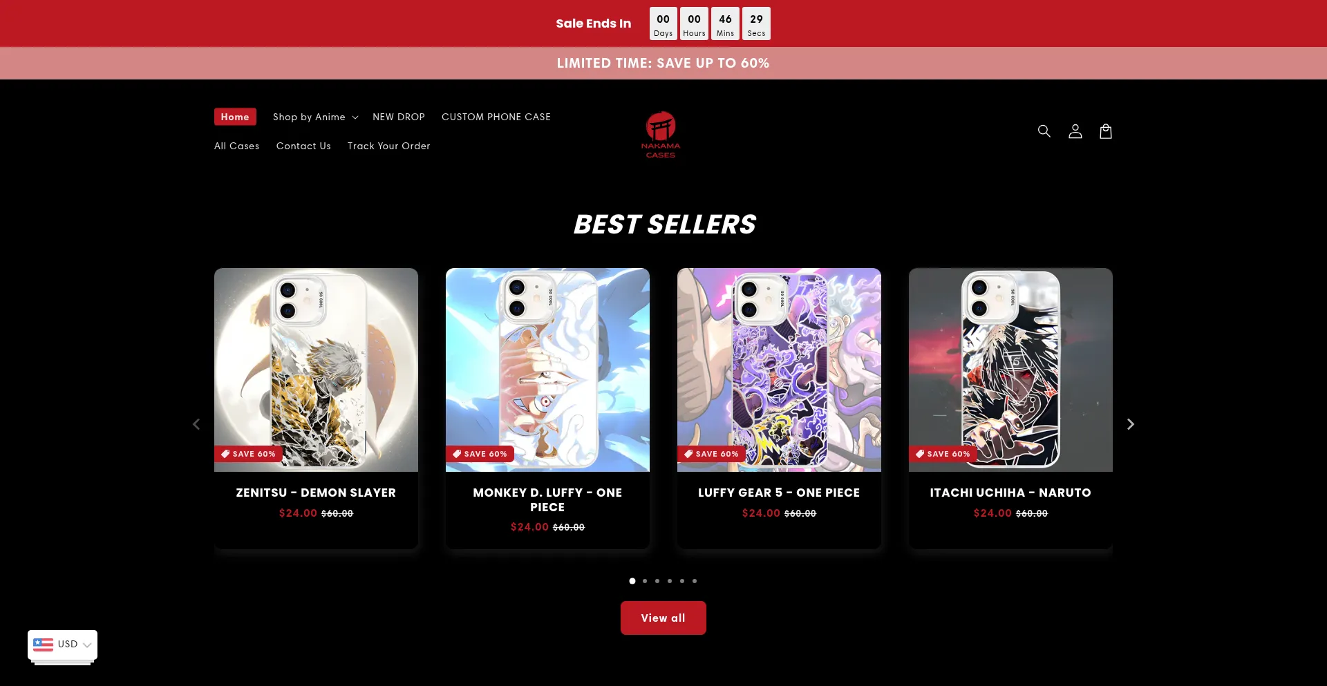 Website screenshot of Nakamacases.com