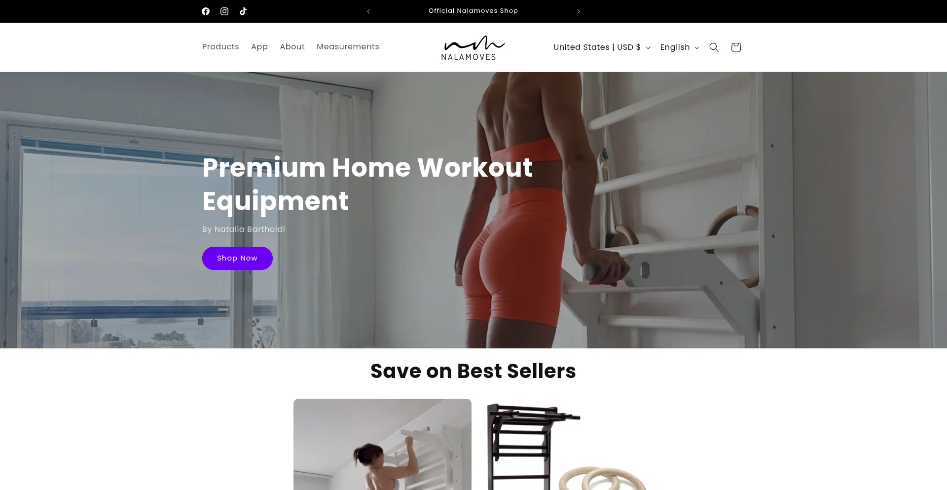 Website screenshot of Nalamoves.shop
