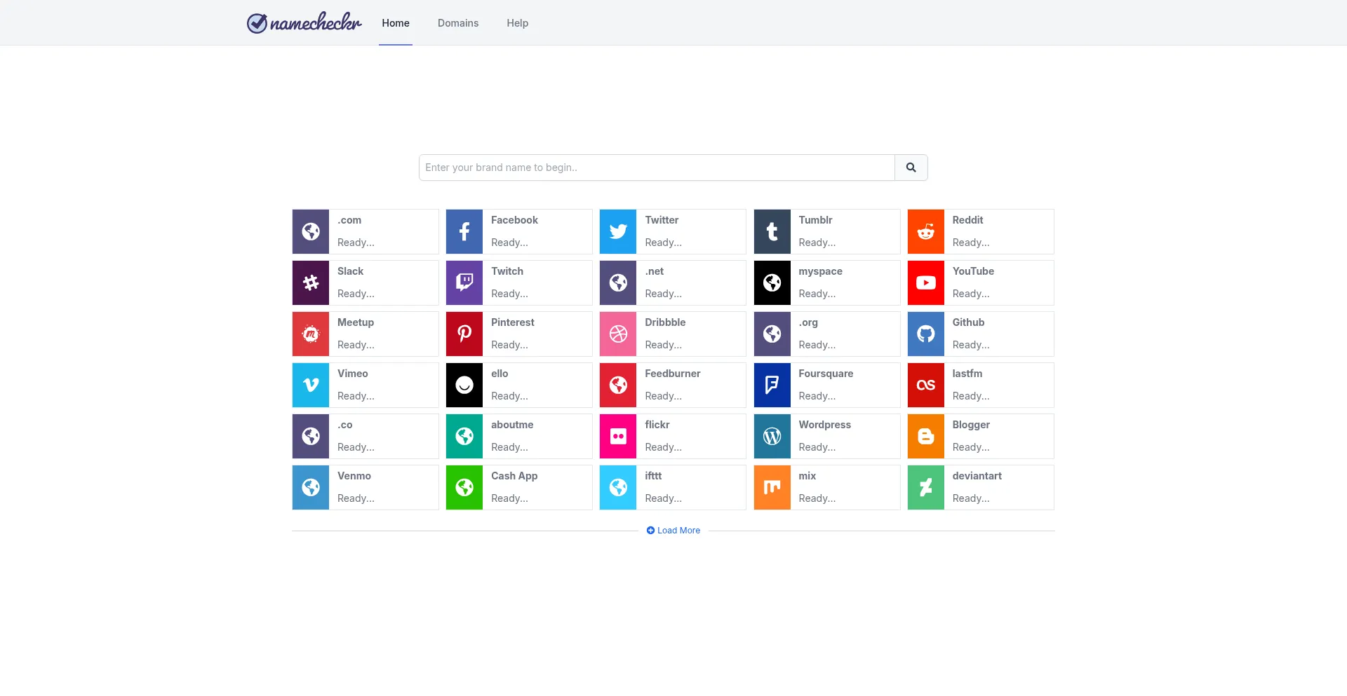 Website screenshot of Namecheckr.com