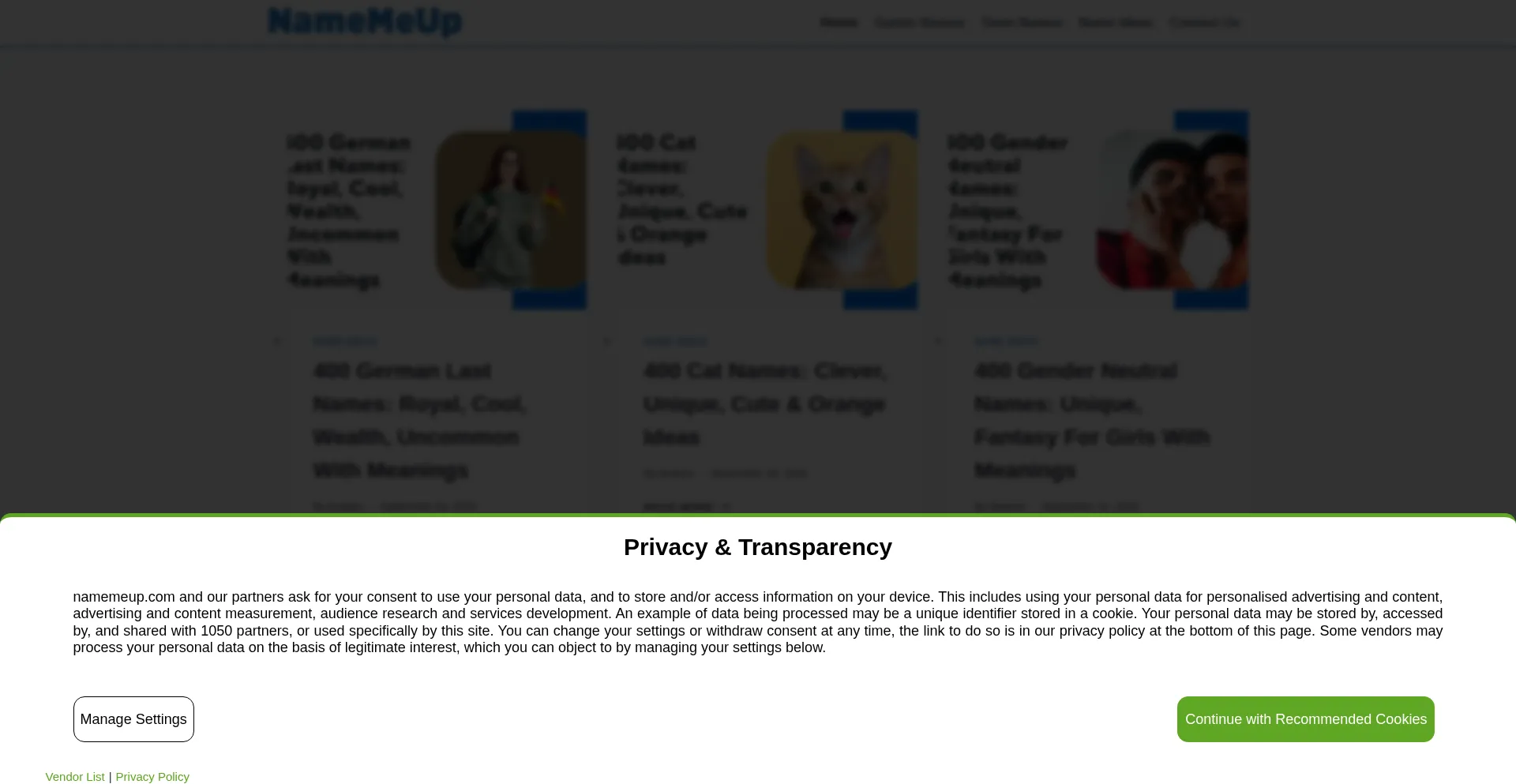 Namemeup.com Screenshot