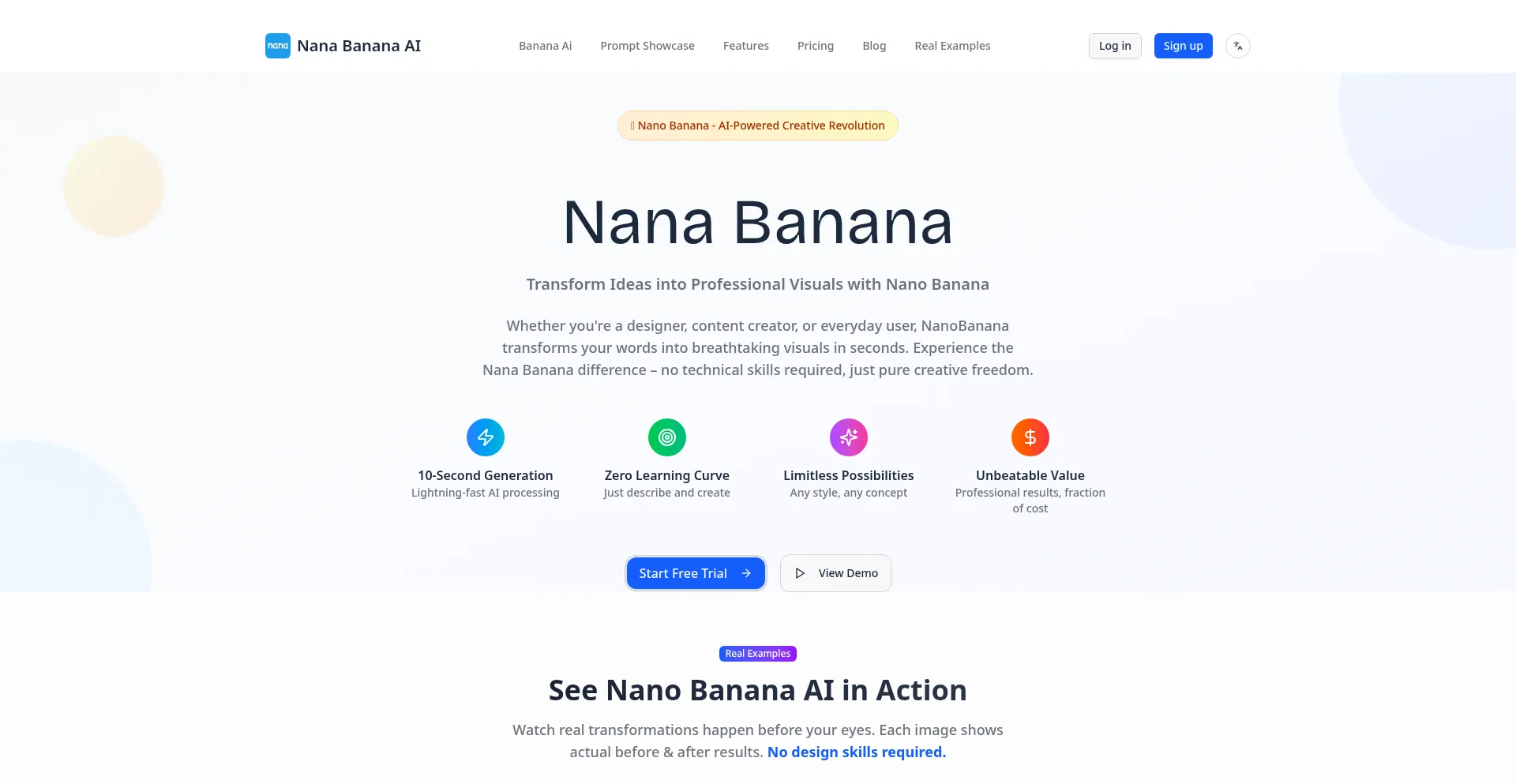 Website screenshot of Nanobanana.uk