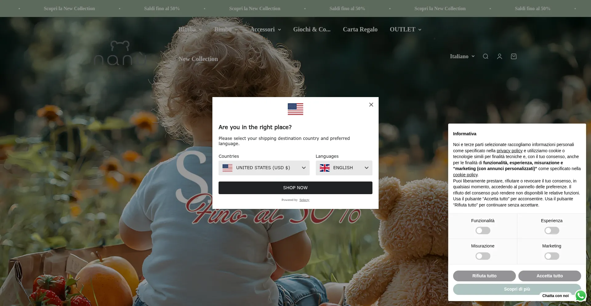 Website screenshot of Nanubaby.com