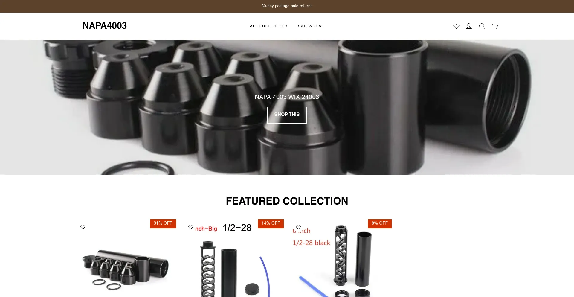 Website screenshot of Napa4003.com