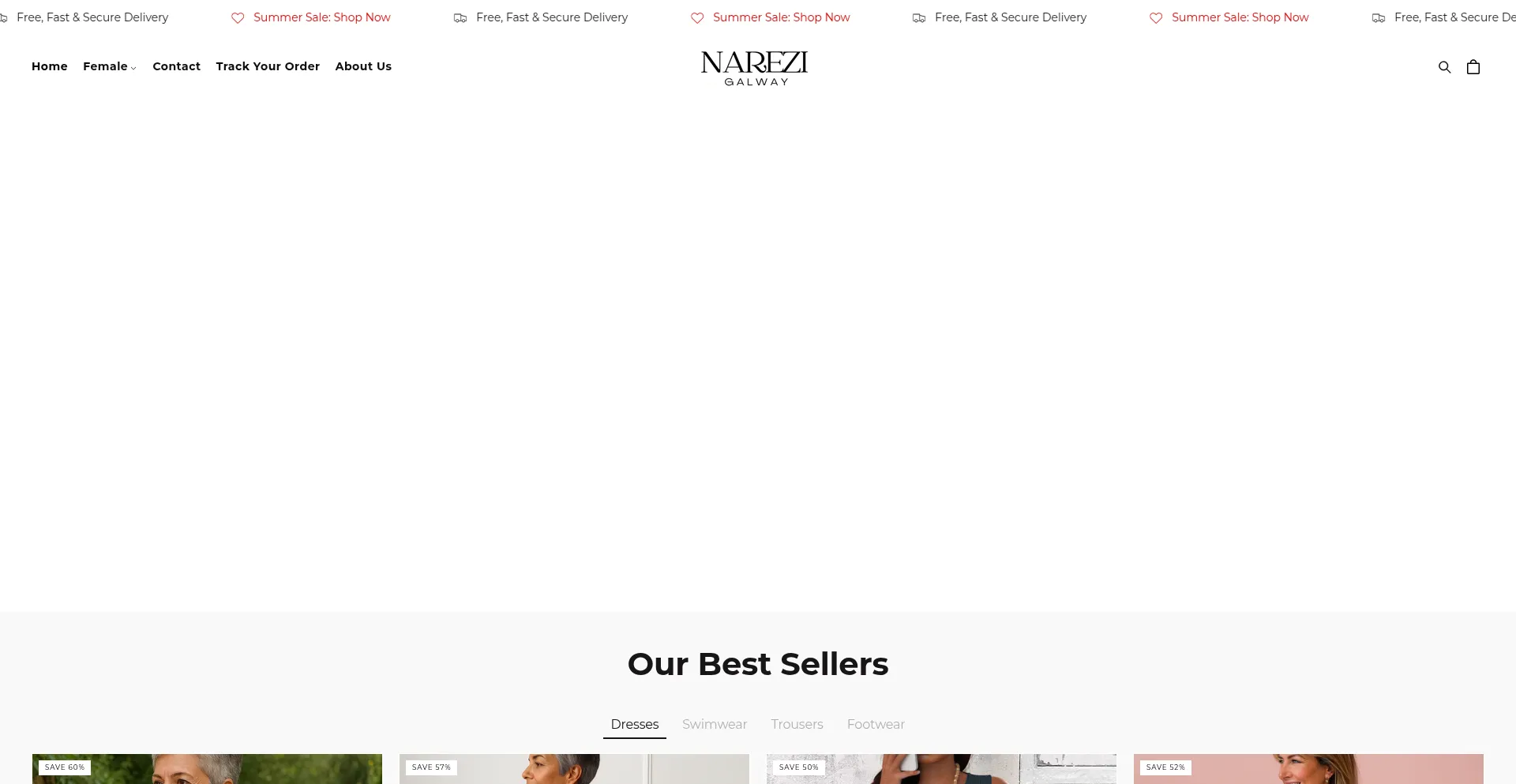 Website screenshot of Narezi.com