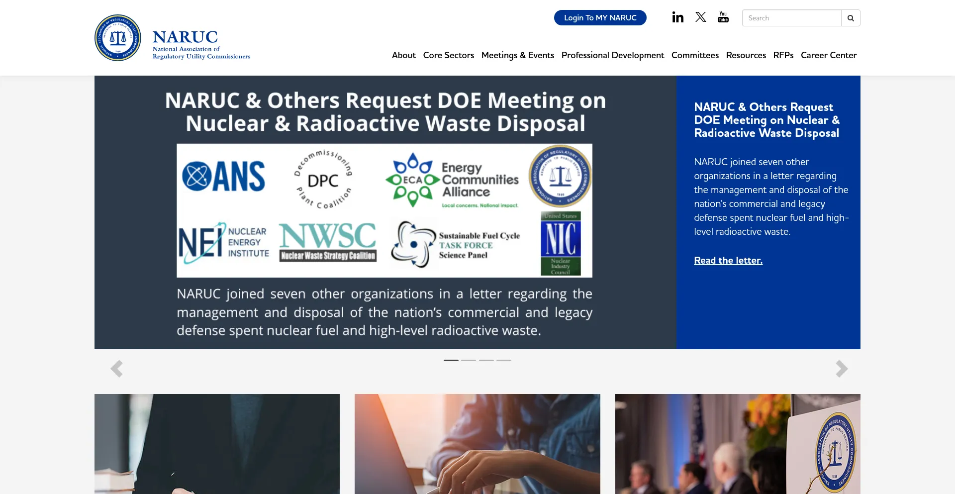 Website screenshot of Naruc.org