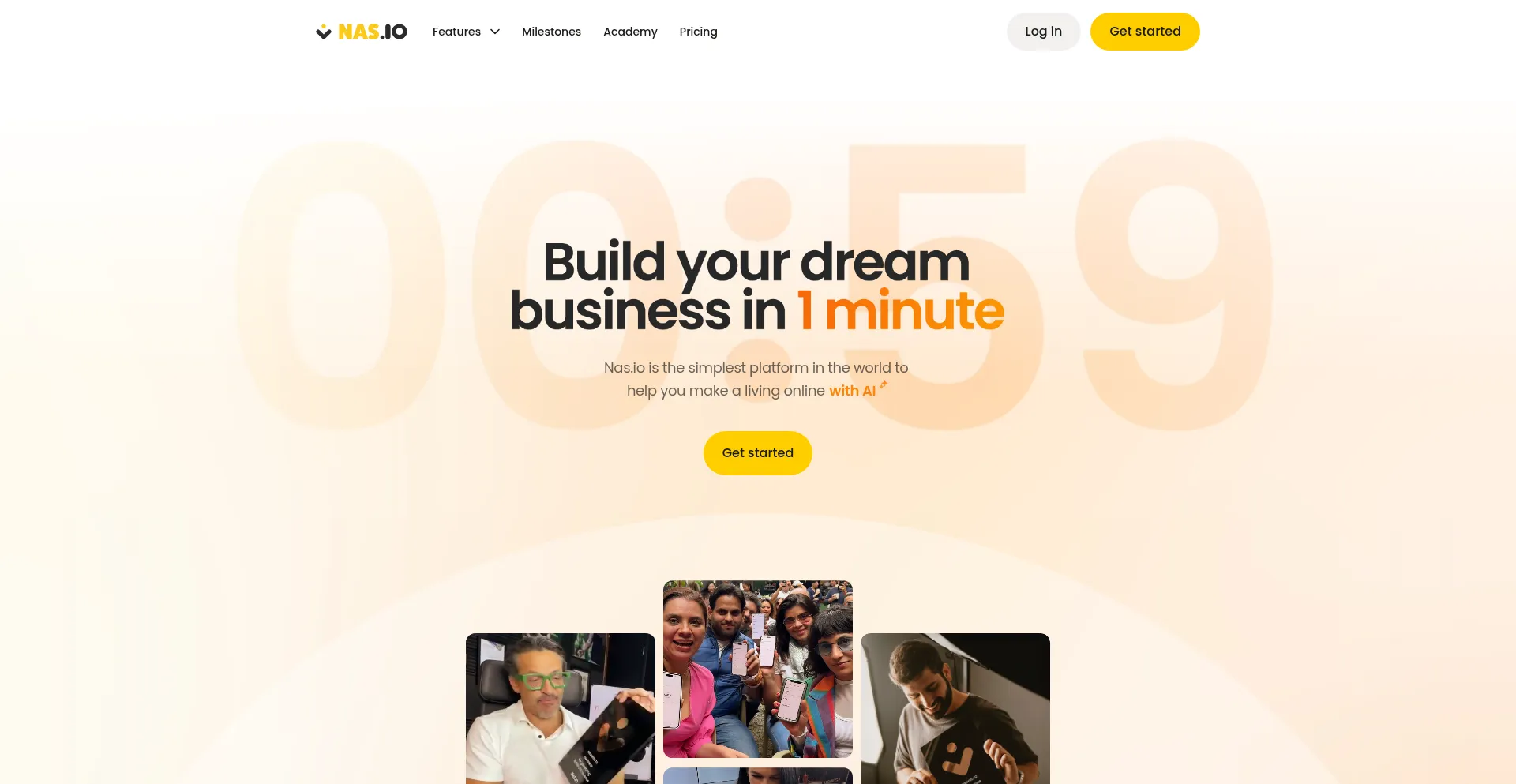 Website screenshot of Nas.io