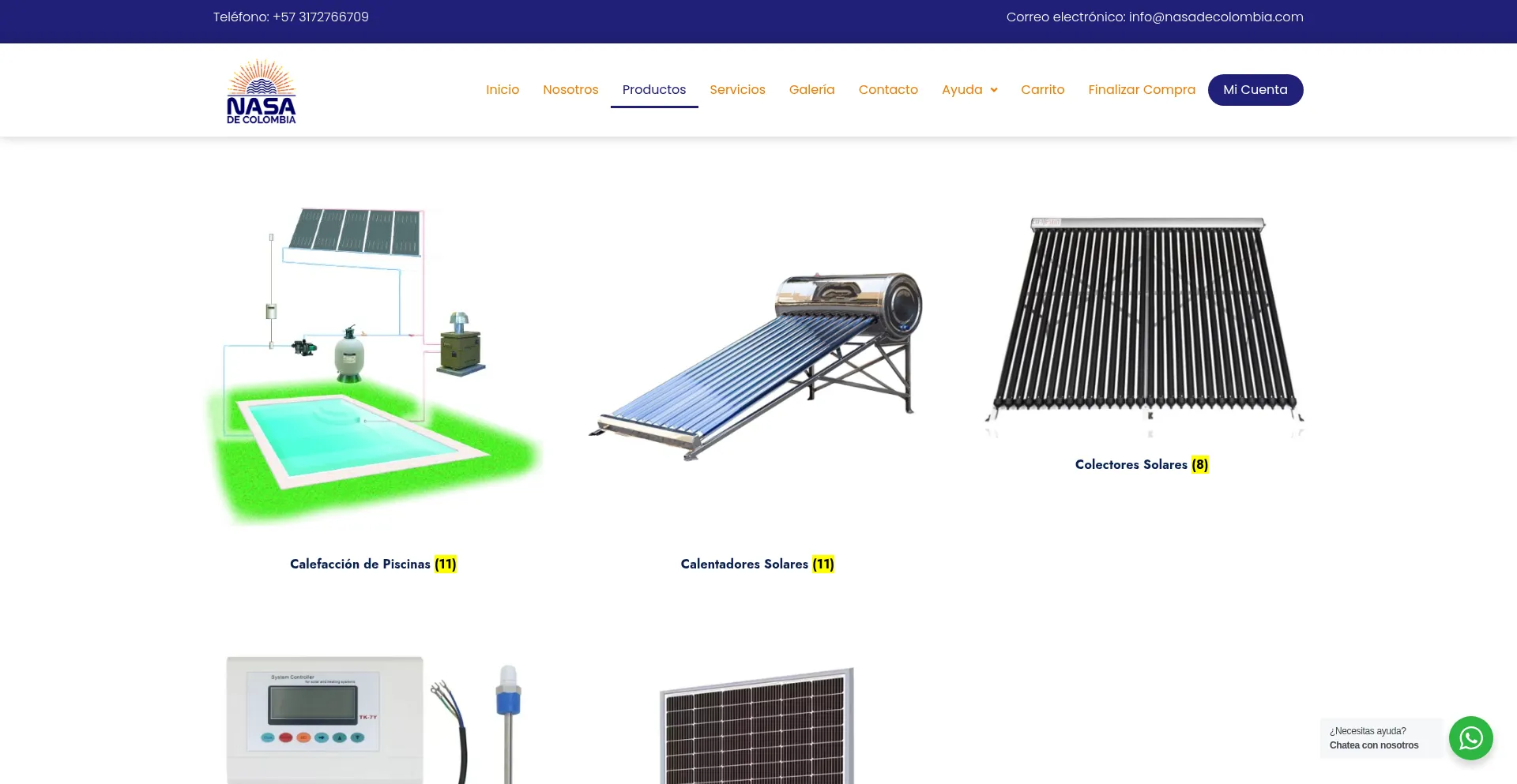 Website screenshot of Nasadecolombia.com